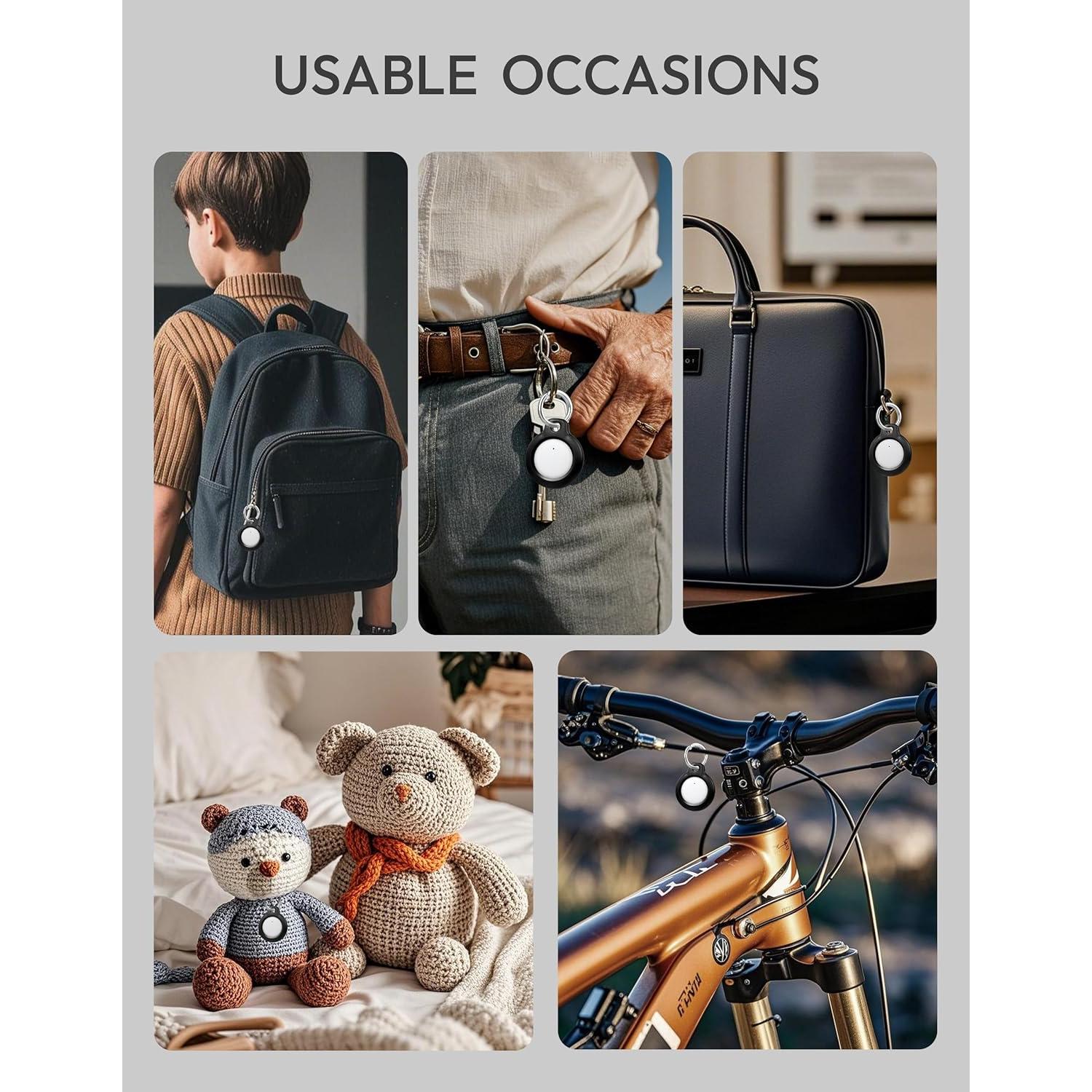 Rastreador Antipérdida Spotelo Air Tag Negro con Soporte