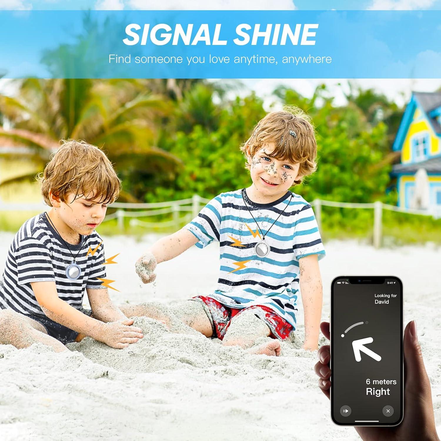 Collar Airtag para Niños Yoleaf, Silicona Impermeable 2 Pzs