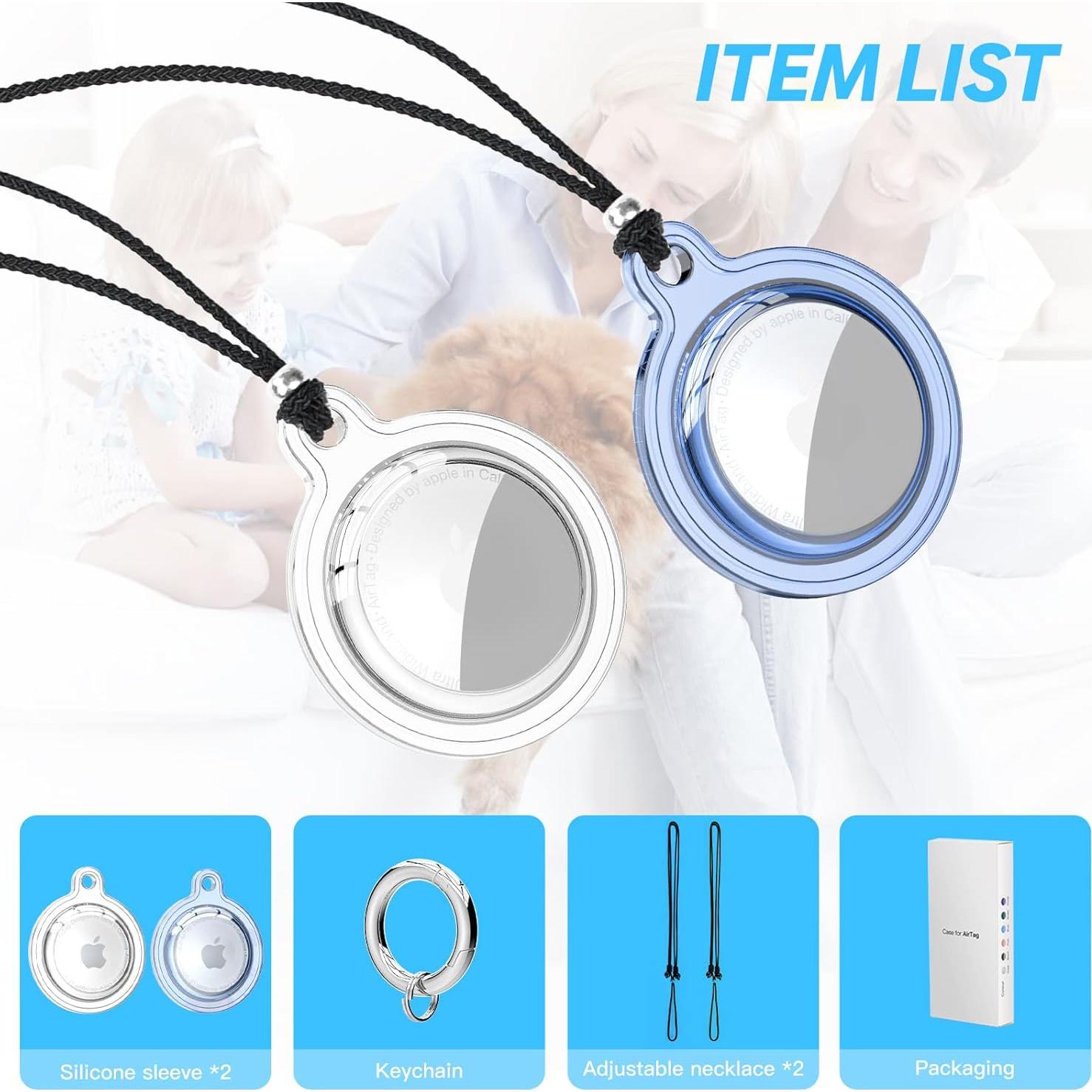 Collar Airtag para Niños Yoleaf, Silicona Impermeable 2 Pzs