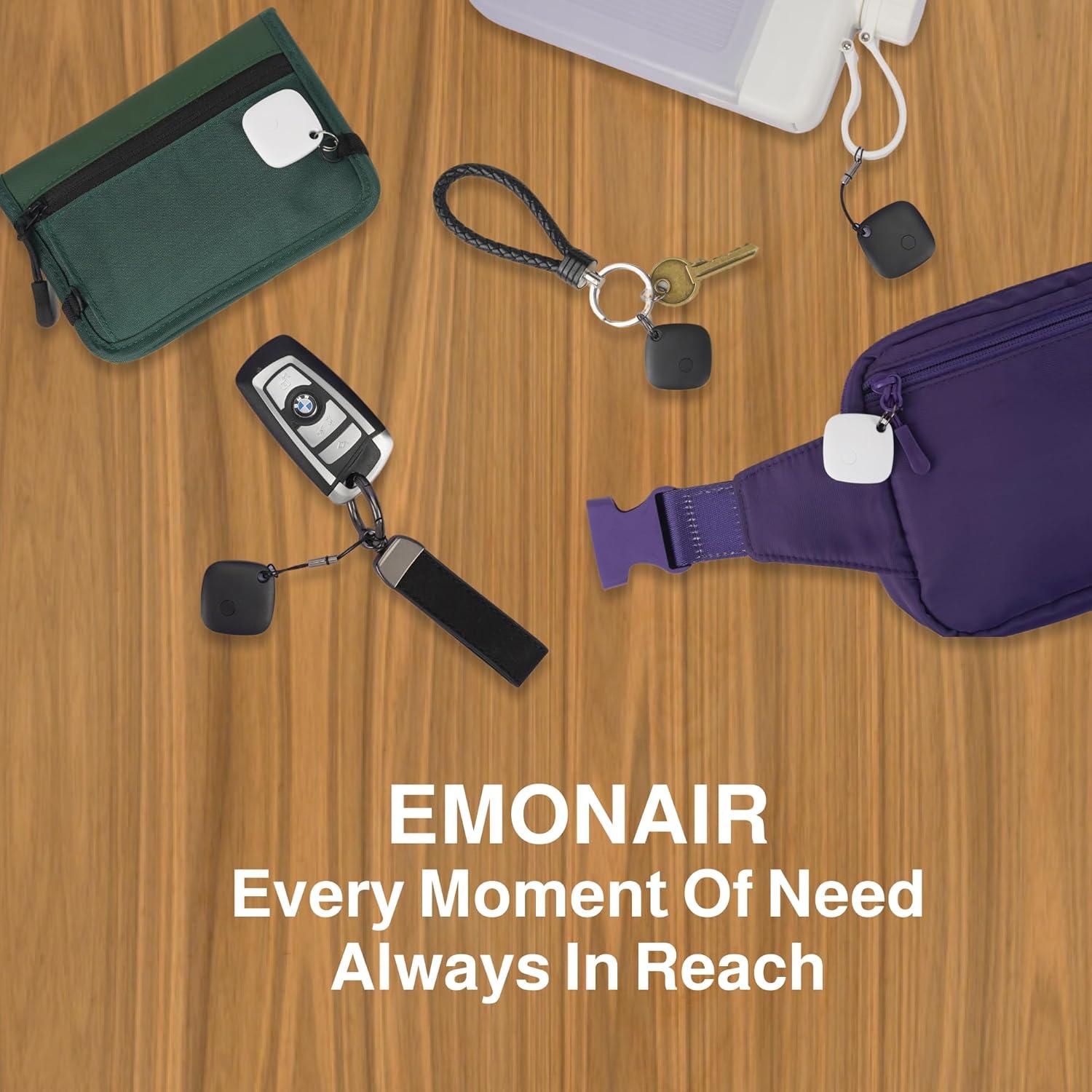 Localizador Bluetooth EMONAIR Dot Tag 4 Pack - Negro, iOS