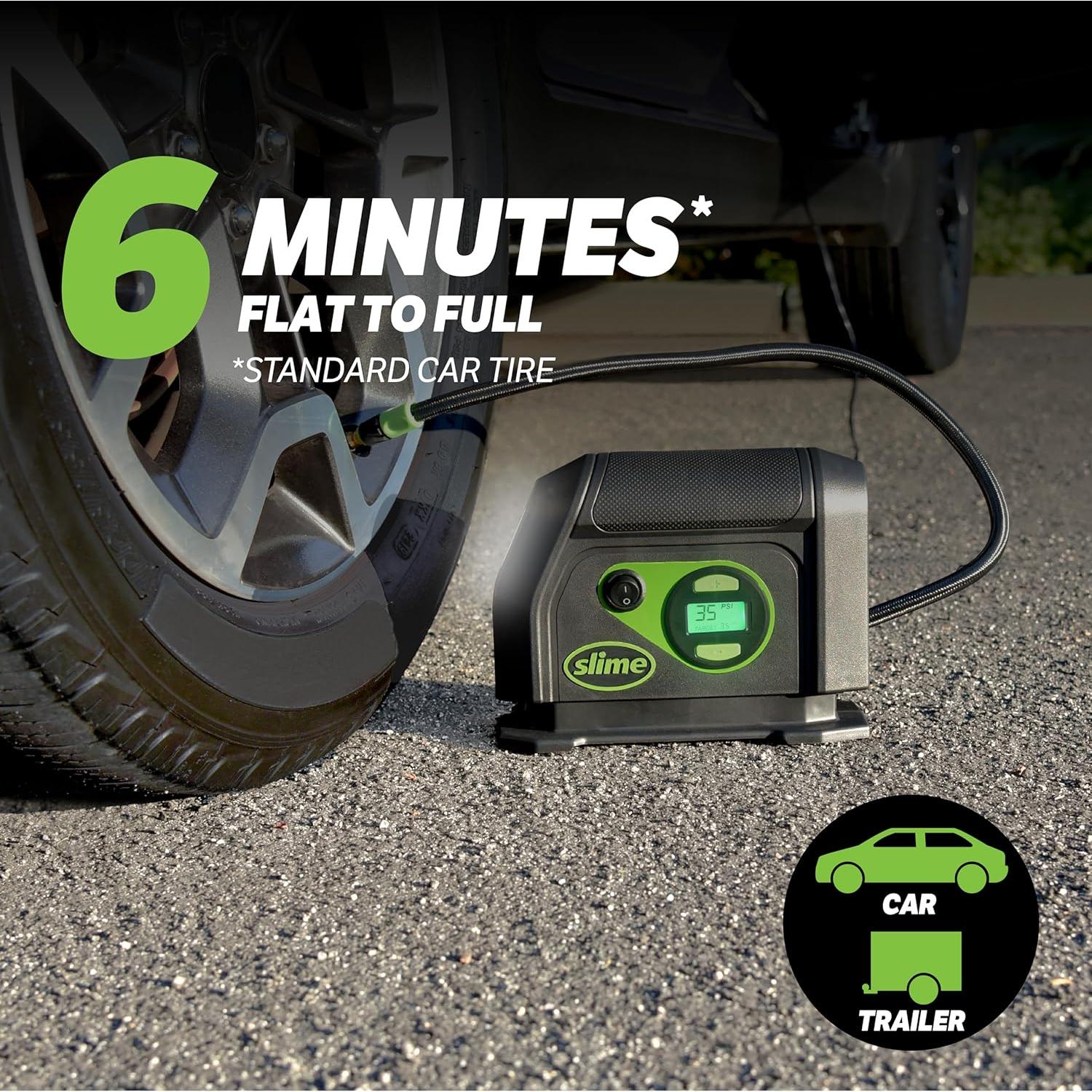 Inflador de Neumáticos Slime 40051 Digital 12V con Luz LED