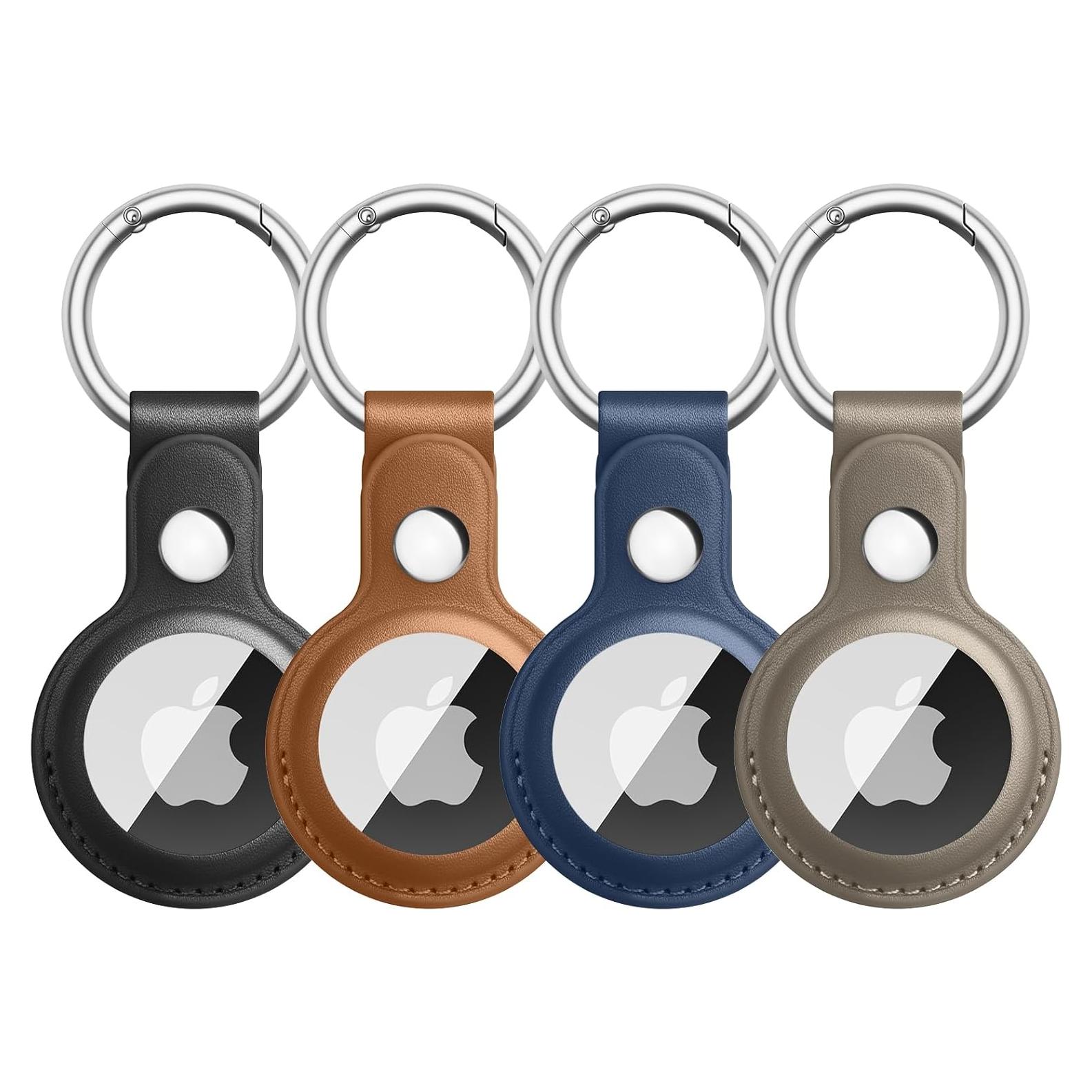 Meliya 4 Fundas de Cuero para AirTag Compatible con Apple