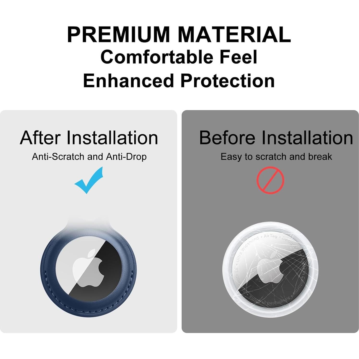 Meliya 4 Fundas de Cuero para AirTag Compatible con Apple