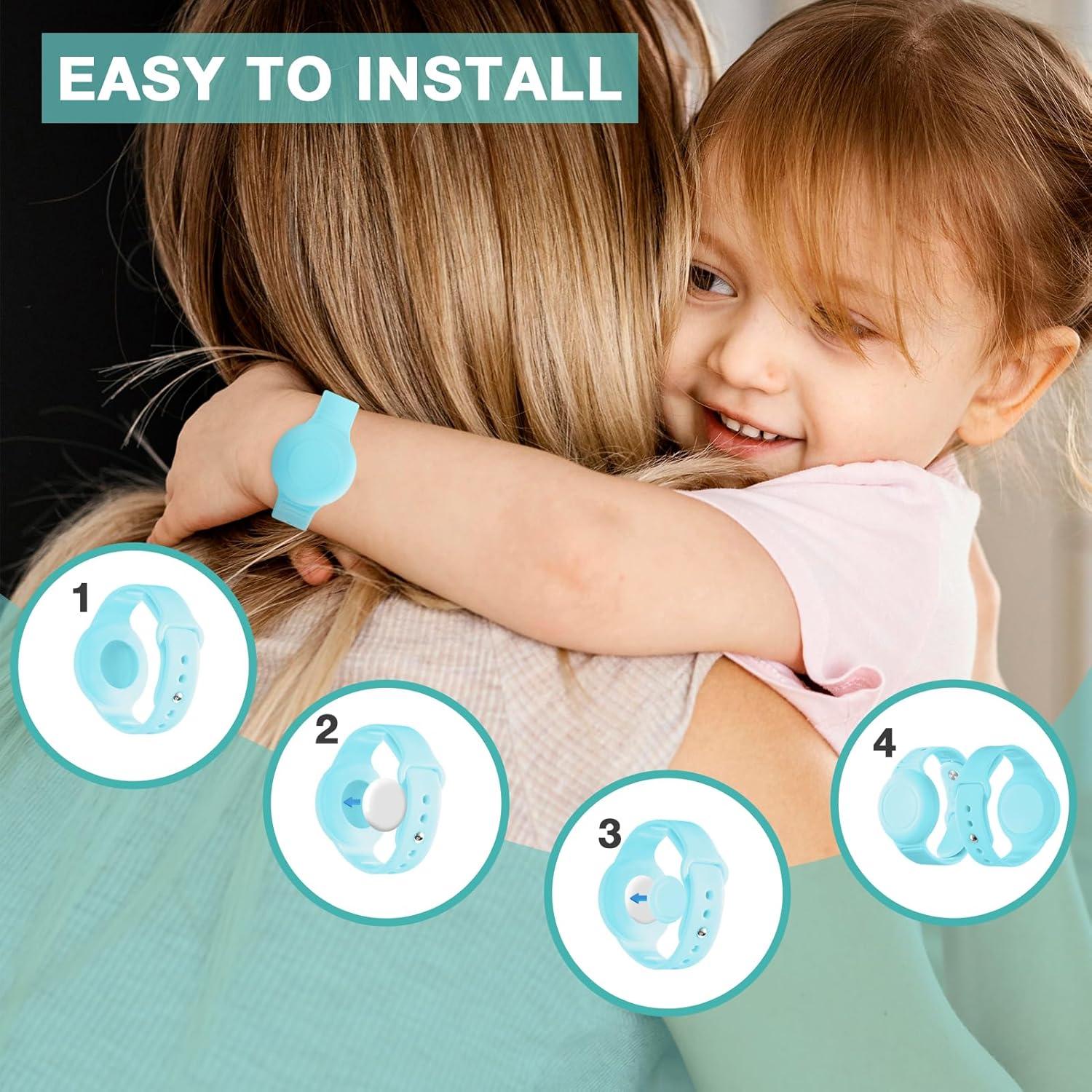 Pulsera Impermeable ZLIUCCR para AirTag Niños - 2 Unidades