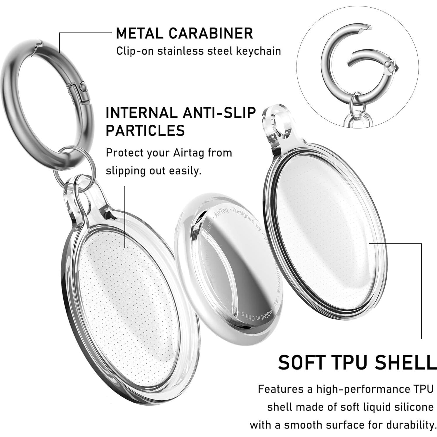Soporte Impermeable DDJ para AirTag - 4 Fundas Transparentes