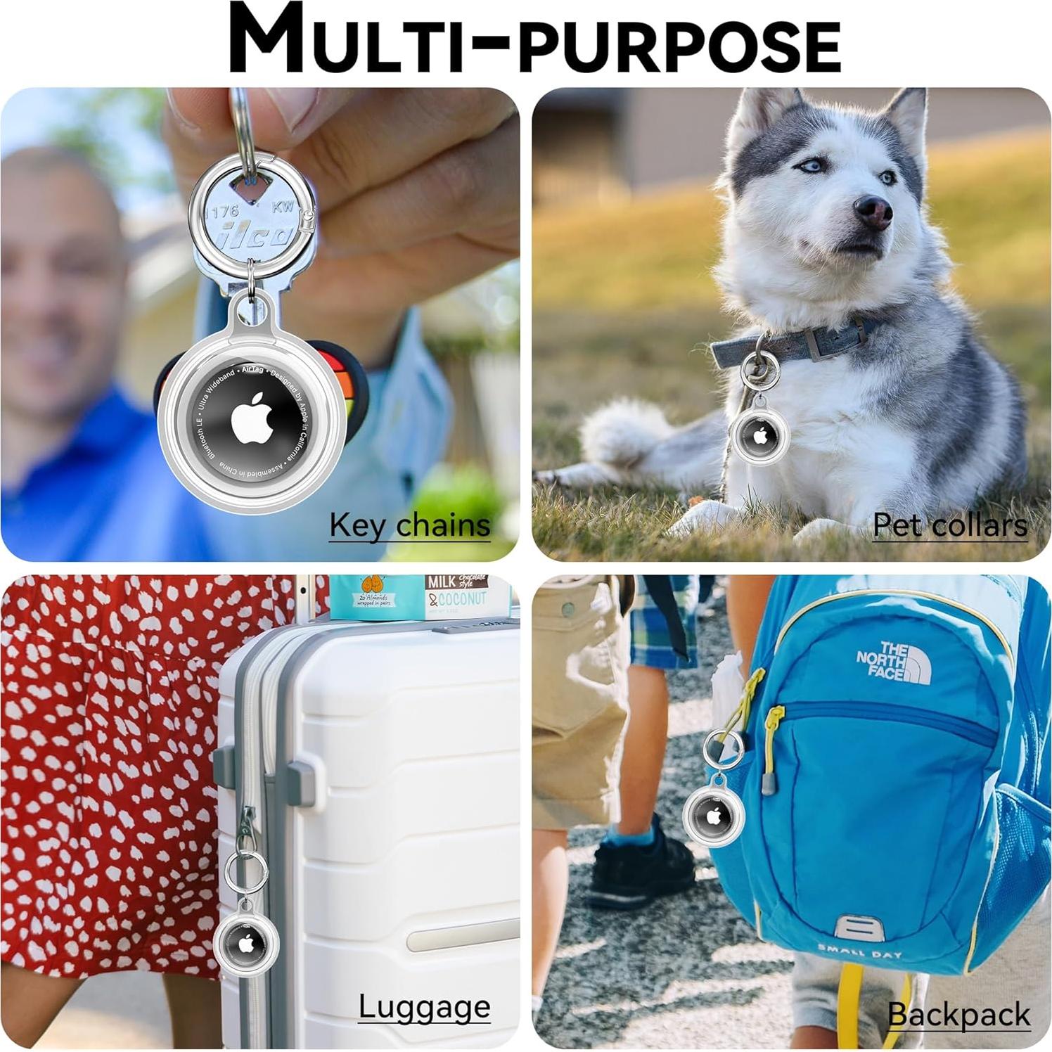 Soporte Impermeable DDJ para AirTag - 4 Fundas Transparentes