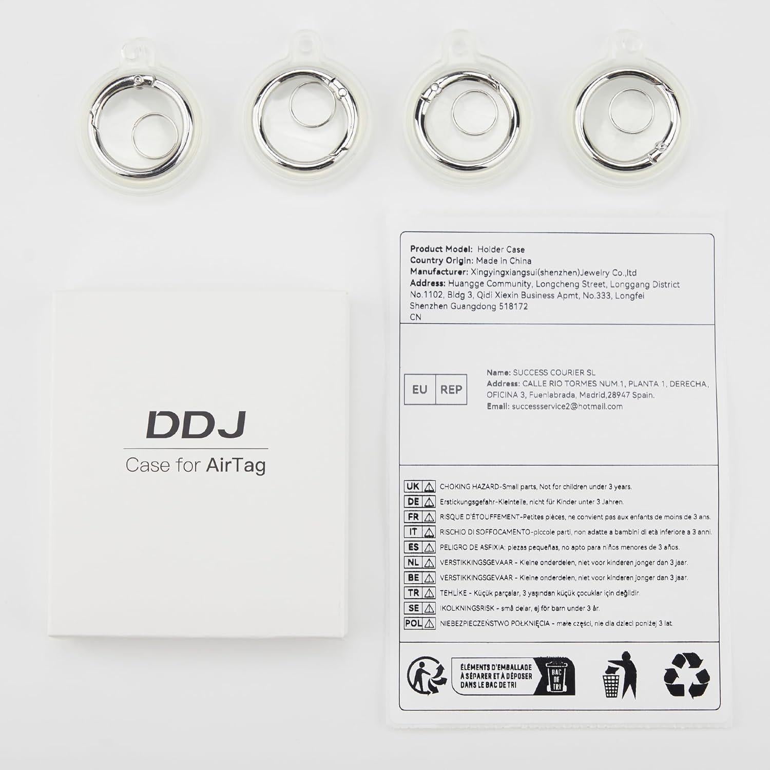 Soporte Impermeable DDJ para AirTag - 4 Fundas Transparentes