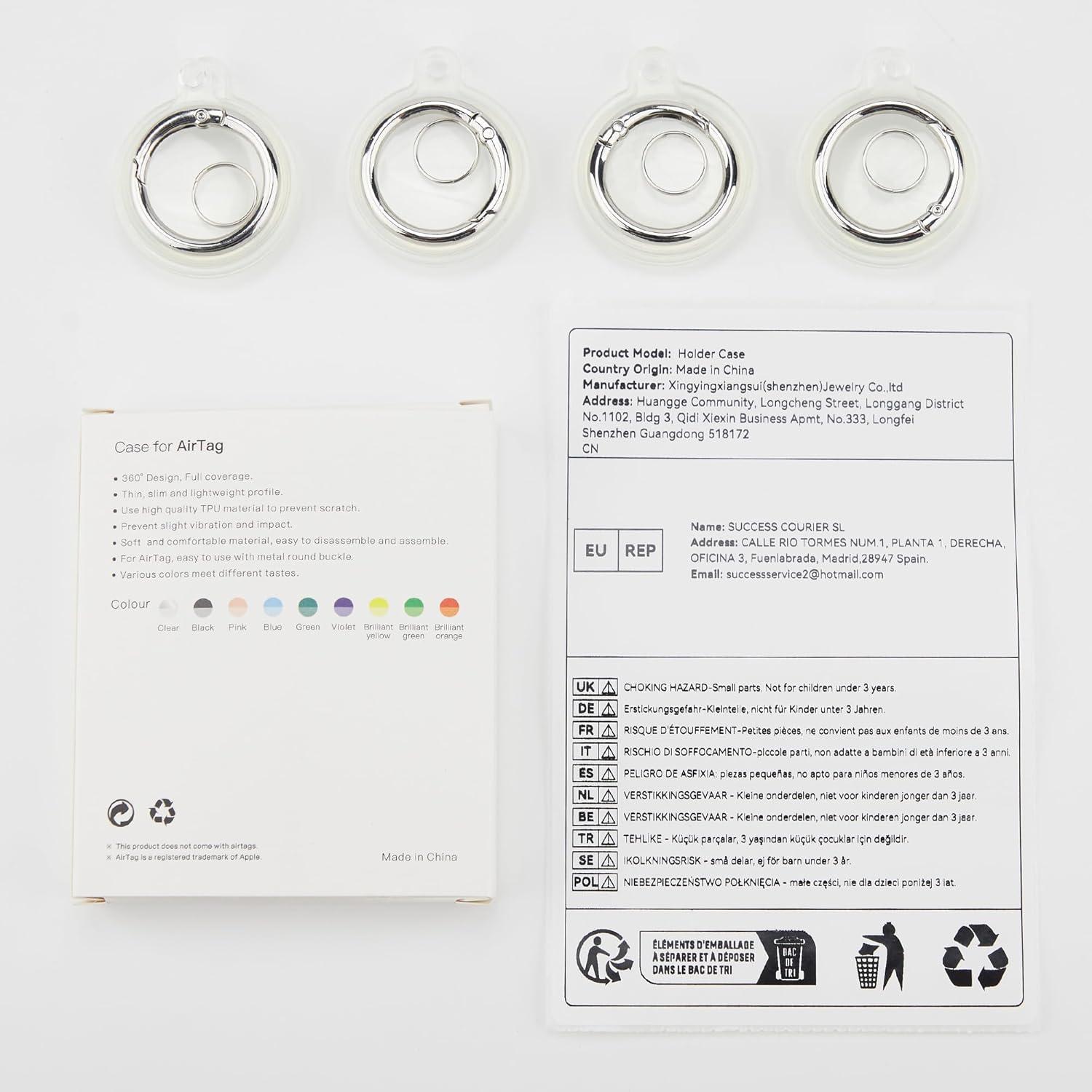 Soporte Impermeable DDJ para AirTag - 4 Fundas Transparentes