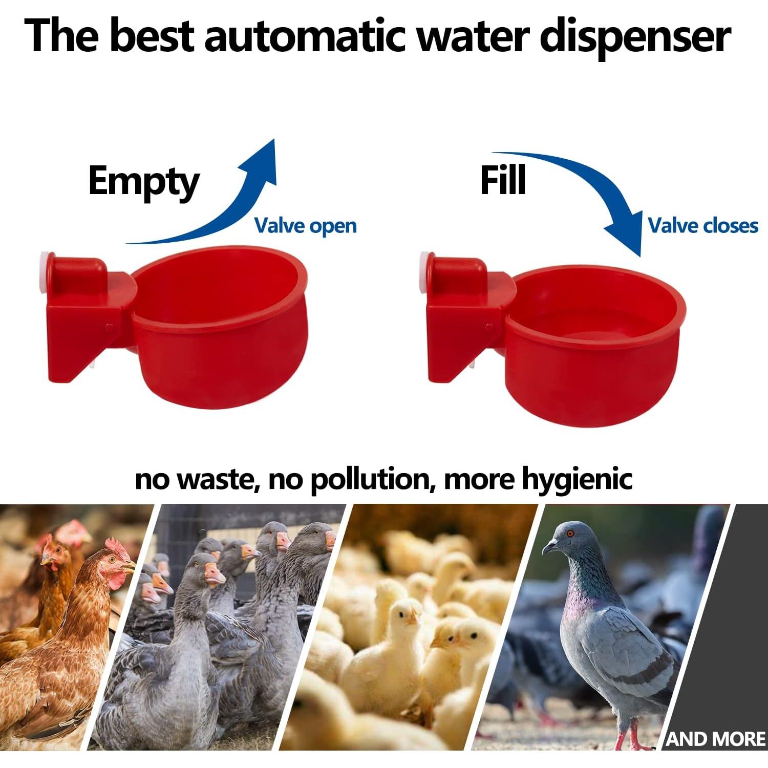 Tazas de Agua Automáticas LANARP para Pollos - Paquete de 8