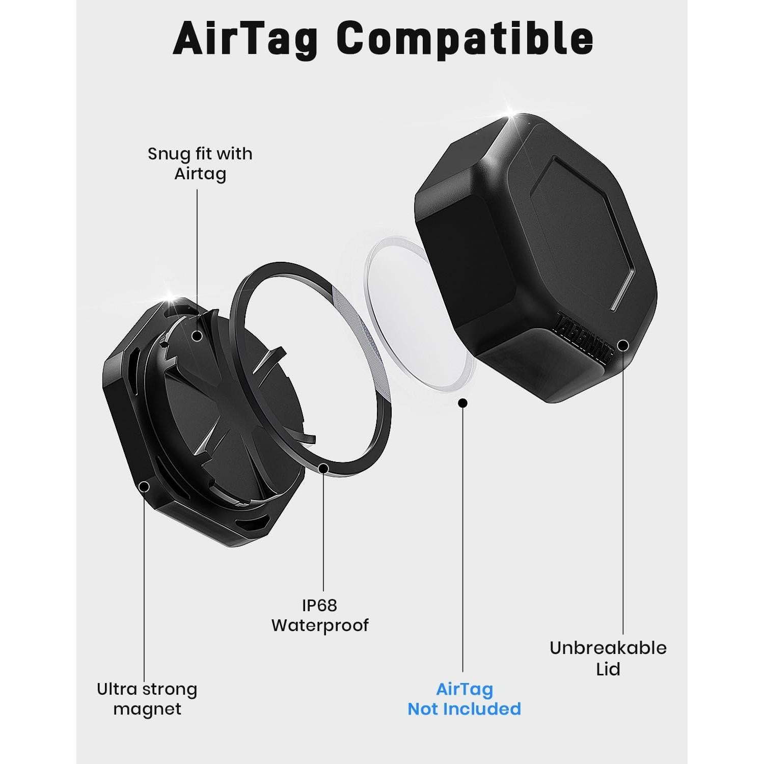 Paquete de 4 Fundas Magnéticas Tagginnc para AirTag - Impermeables