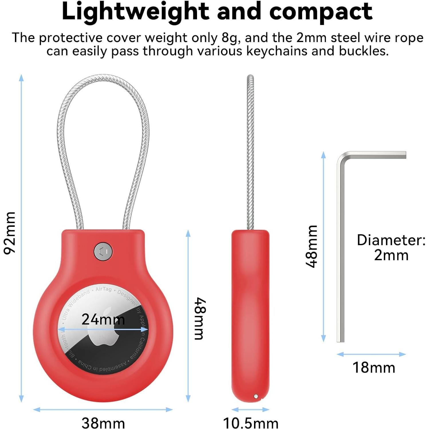 Funda de Silicona Vancle para Apple AirTag - 2 Paquetes