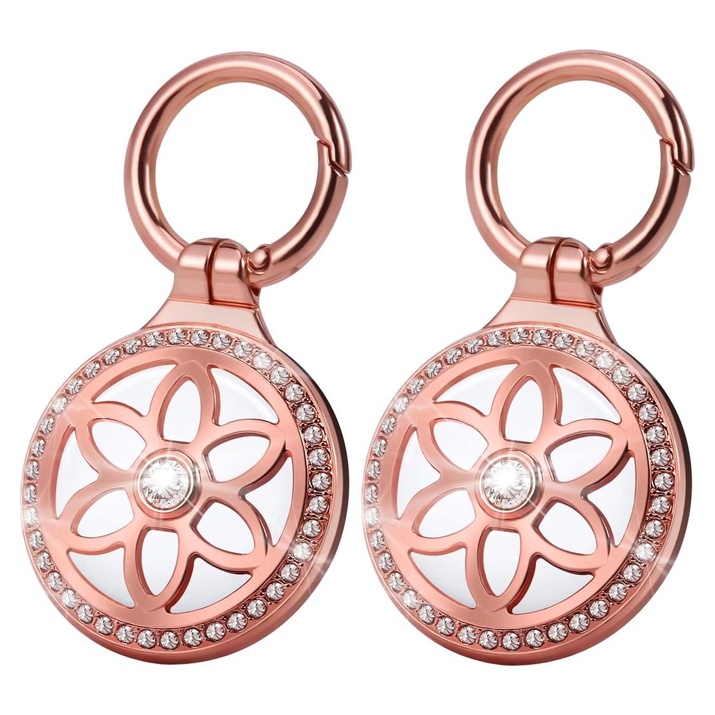 Soporte para AirTag DEERLET 2 Pack Metal con Rhinestones