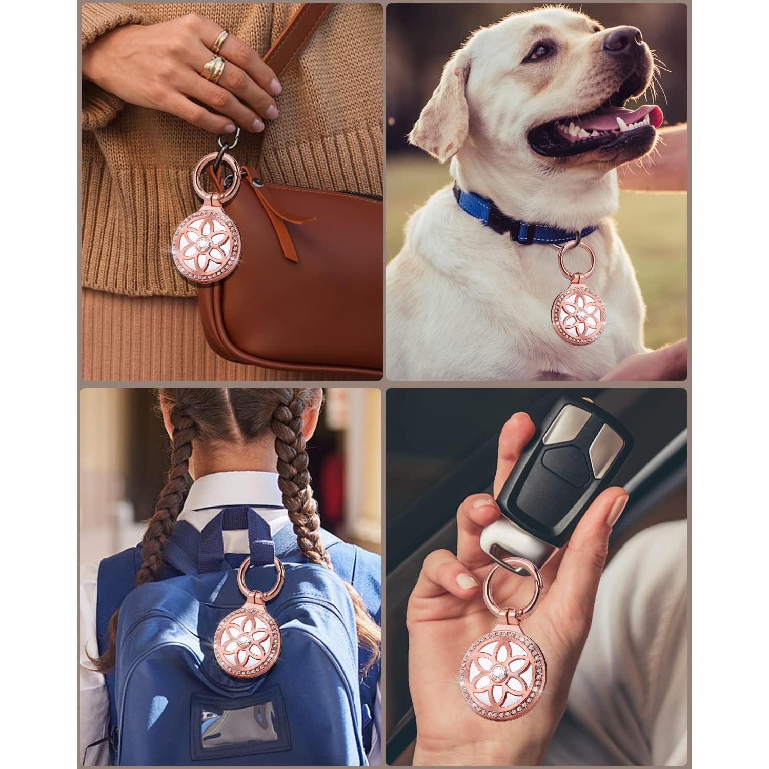 Soporte para AirTag DEERLET 2 Pack Metal con Rhinestones