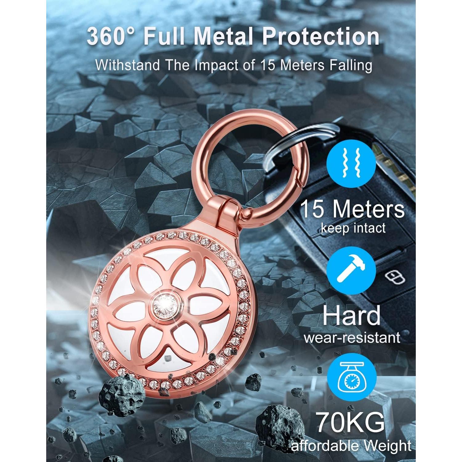 Soporte para AirTag DEERLET 2 Pack Metal con Rhinestones