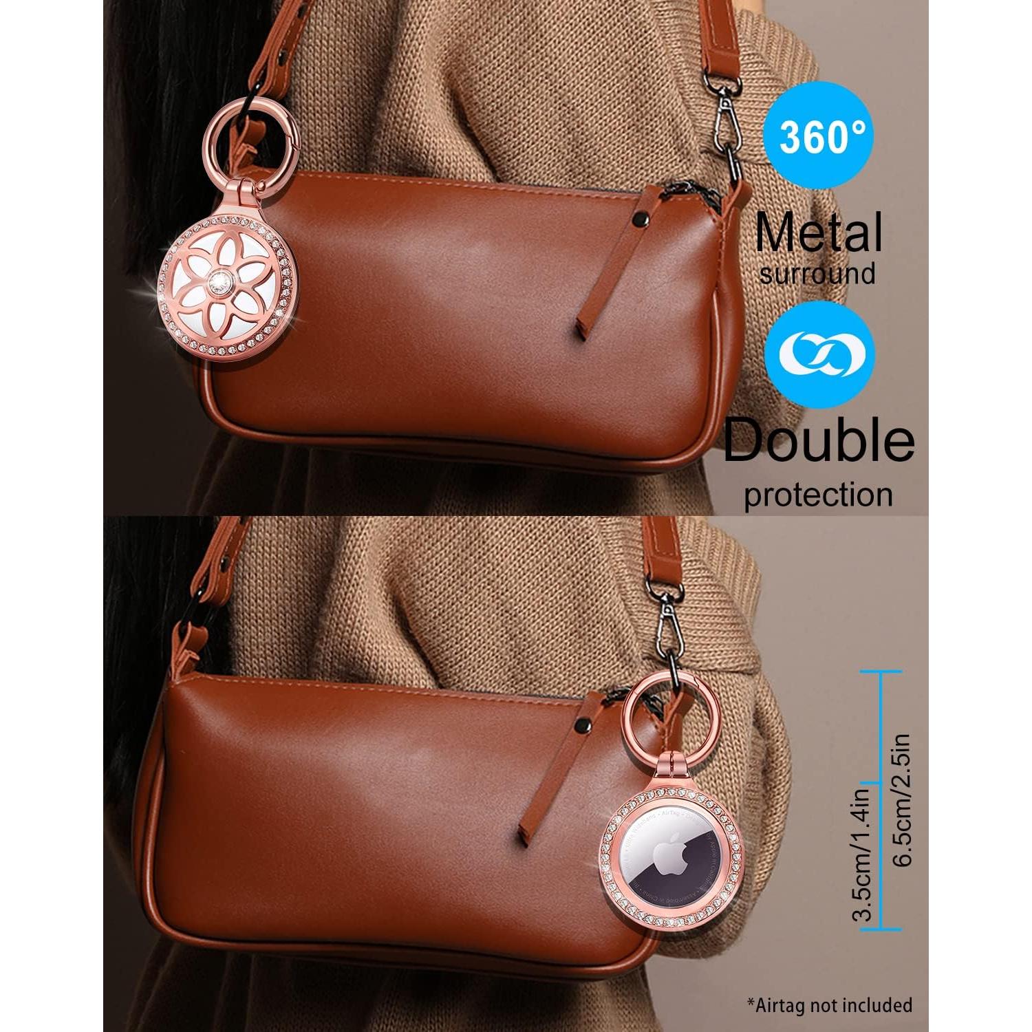 Soporte para AirTag DEERLET 2 Pack Metal con Rhinestones