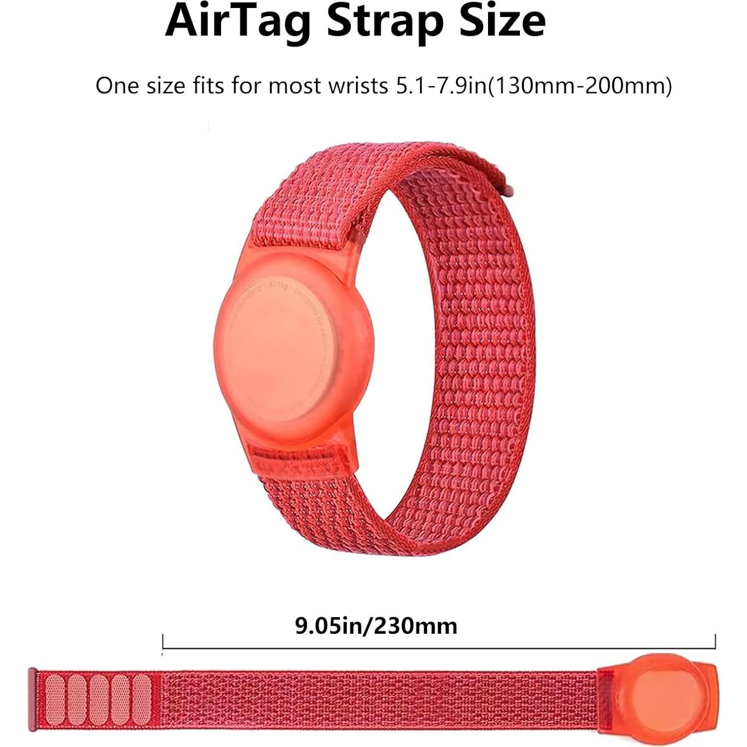 Paquete de 3 pulseras de nylon para AirTag - Azul, Rosa, Arcoíris