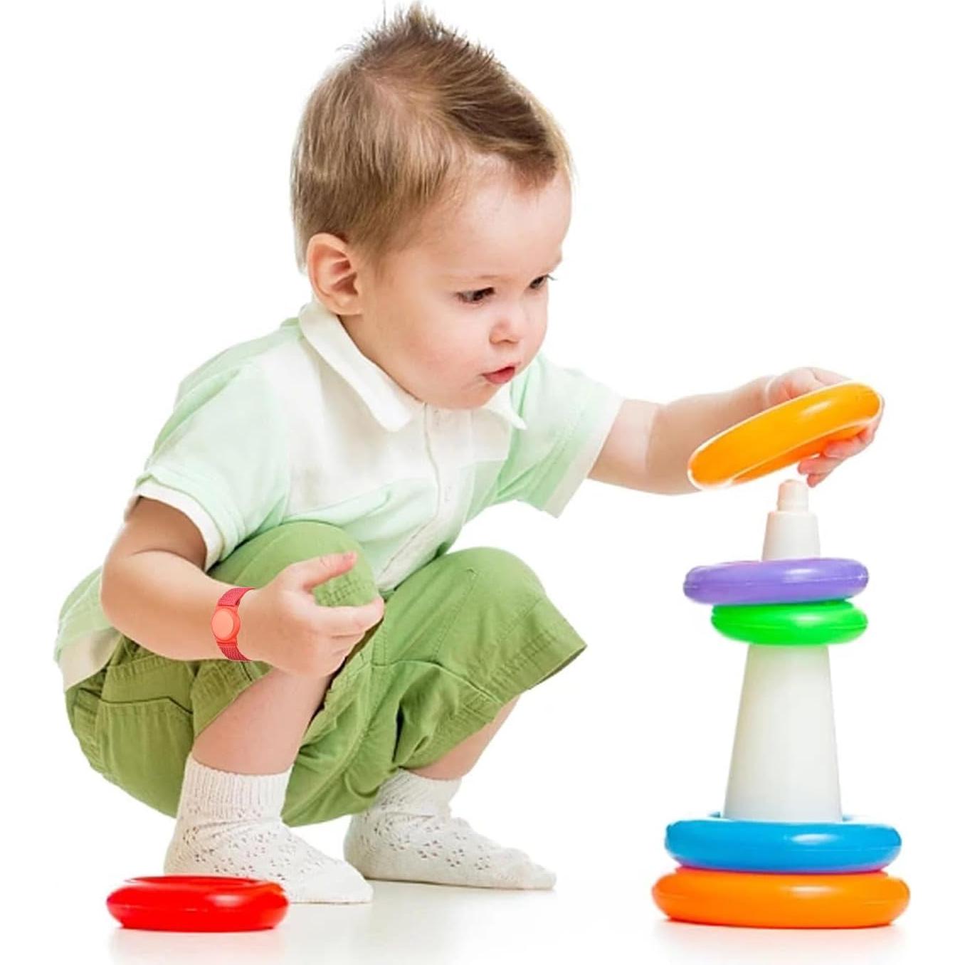 Paquete de 3 pulseras de nylon para AirTag - Azul, Rosa, Arcoíris