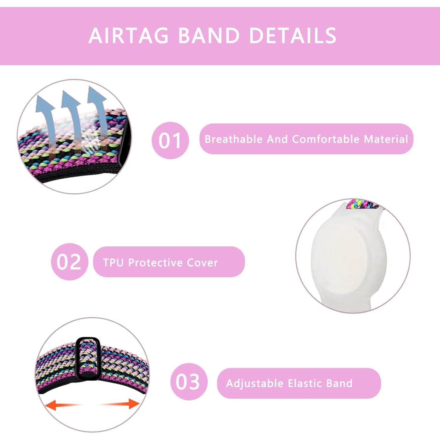 Paquete de 4 pulseras POHNUI para AirTag ajustables