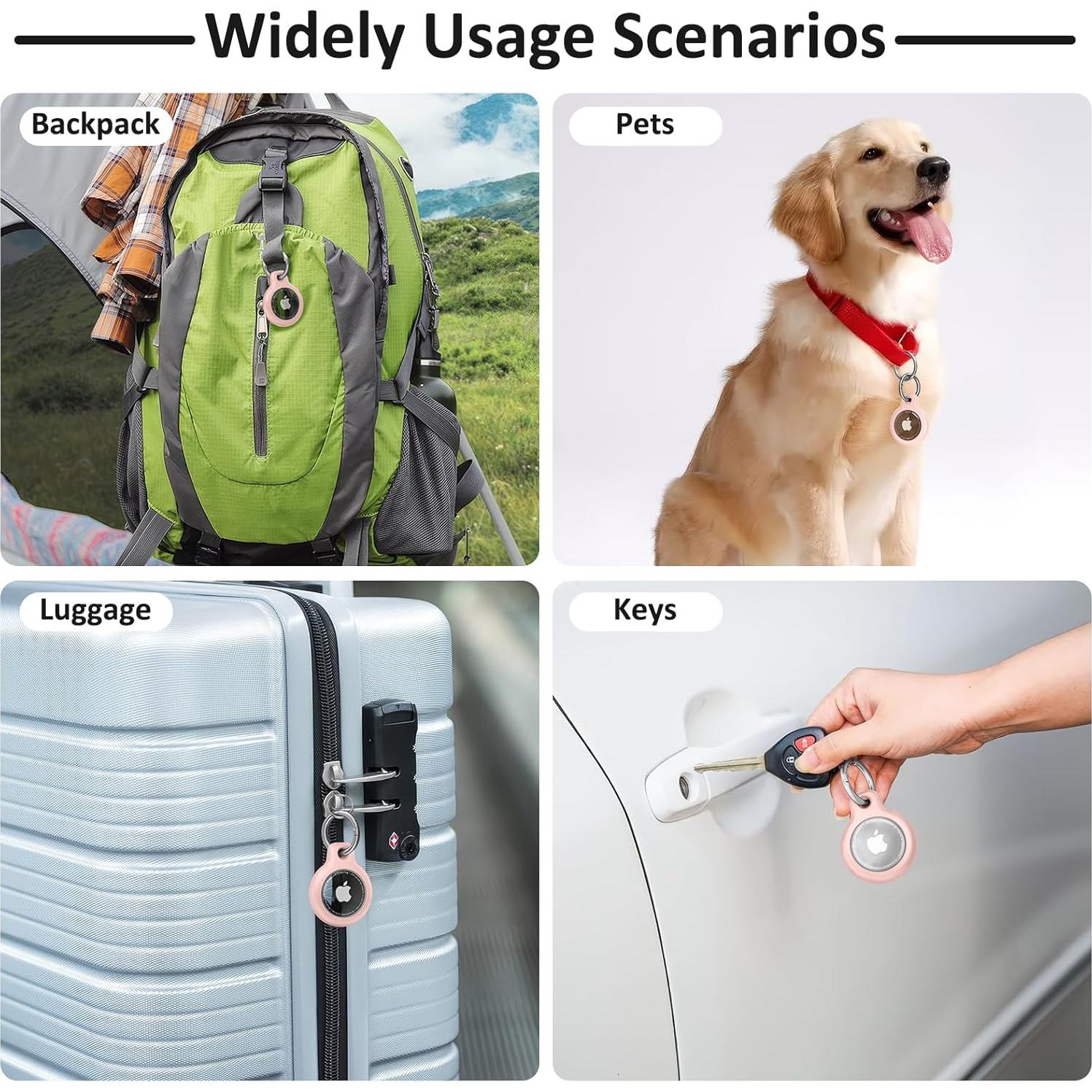 Soporte Impermeable para AirTag Meliya 4 Pack Llavero