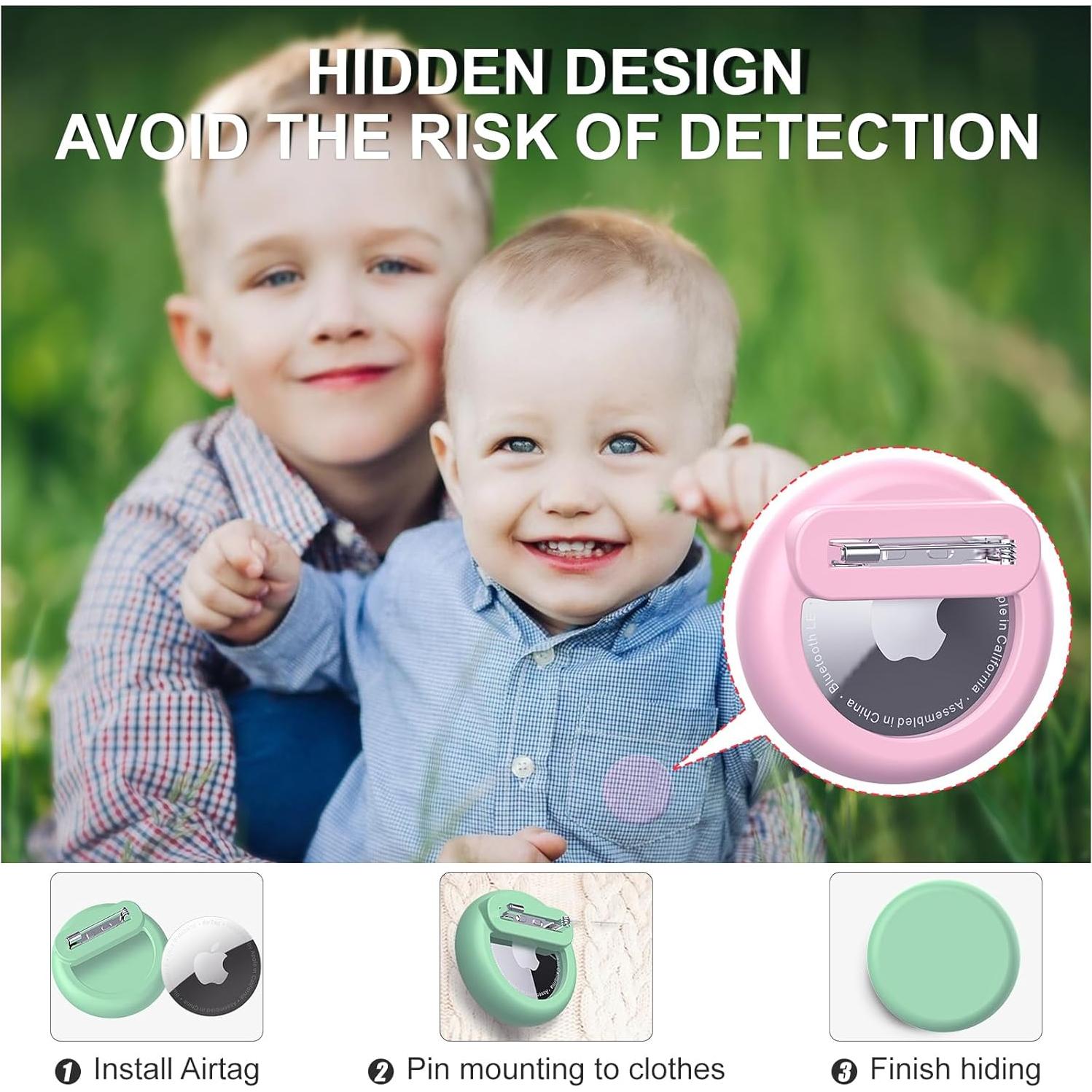 Soporte Oculto para AirTag de Apple - 4 Paquetes Silicona Niños