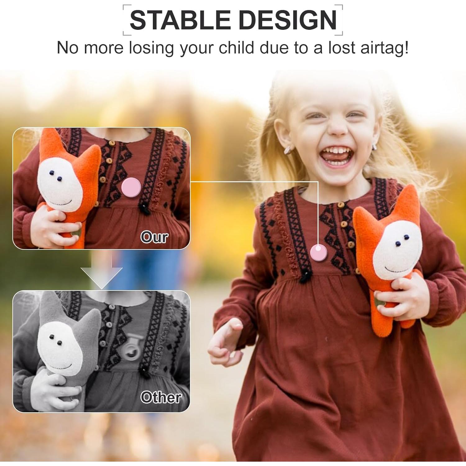 Soporte Oculto para AirTag de Apple - 4 Paquetes Silicona Niños