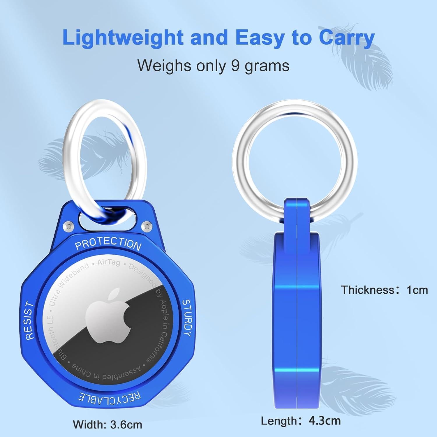 Funda para AirTag Tieuwant Aluminio Azul Klein