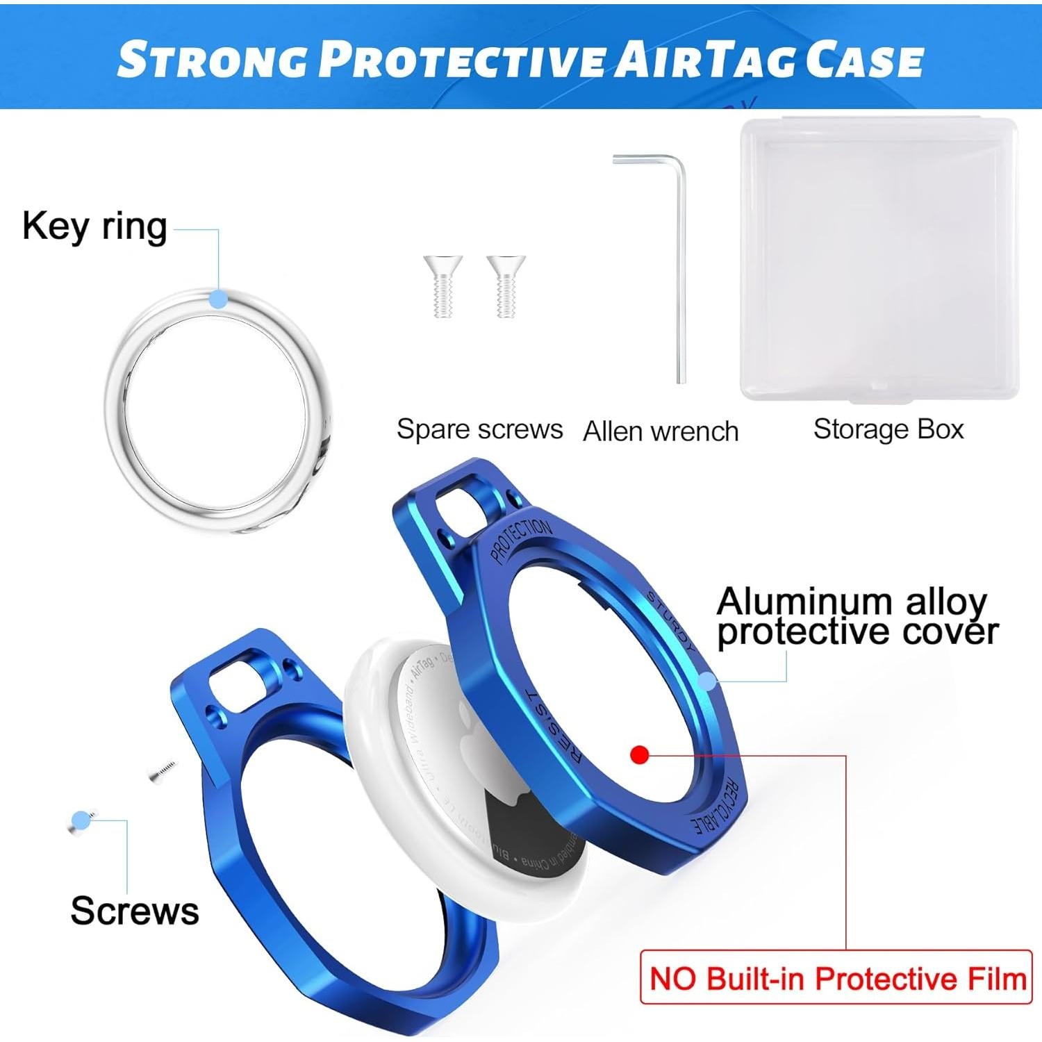 Funda para AirTag Tieuwant Aluminio Azul Klein