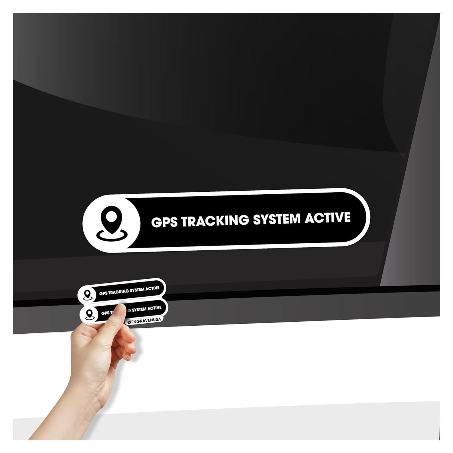 Calcomanías GPS Antirrobo Engraven 5x1 Pulgadas 2 Pack