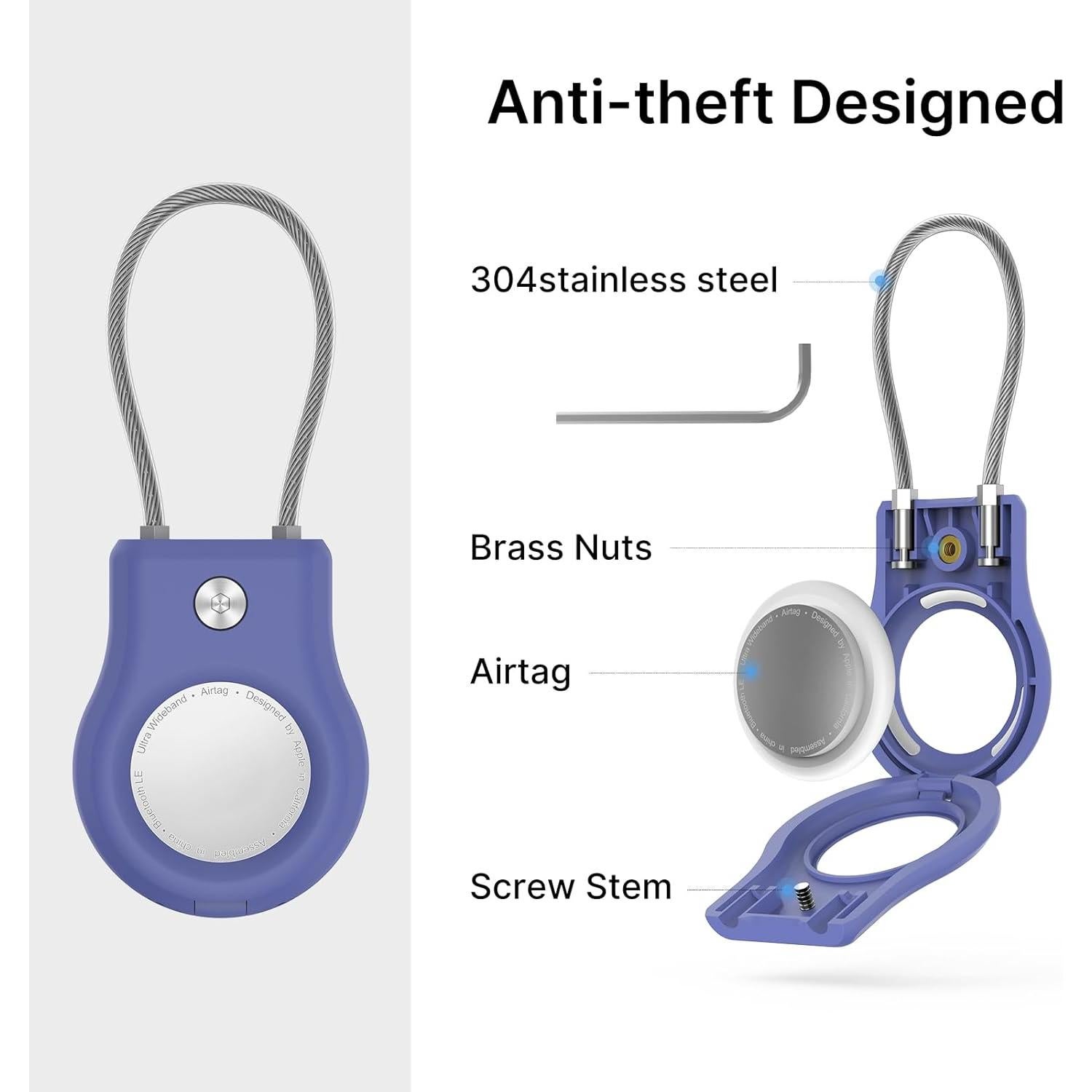 Soporte para AirTag Ebeatii 4 Pack con Cerradura Segura