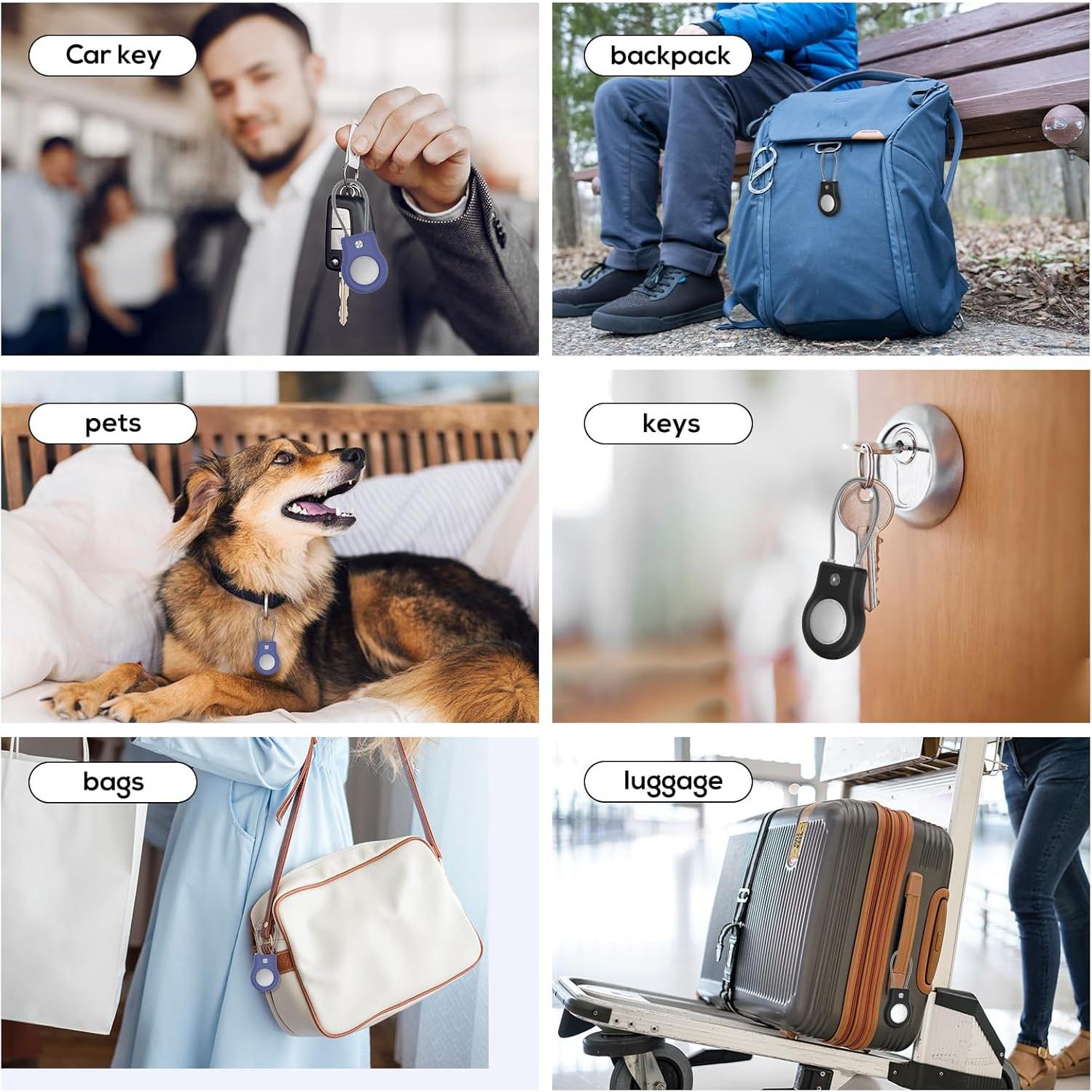 Soporte para AirTag Ebeatii 4 Pack con Cerradura Segura