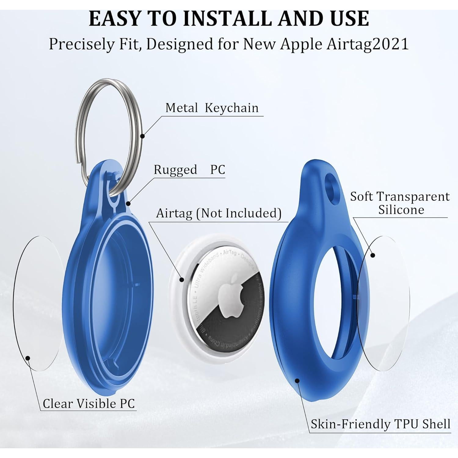 Paquete 2 llaveros impermeables IPX8 MOZOTER para AirTag