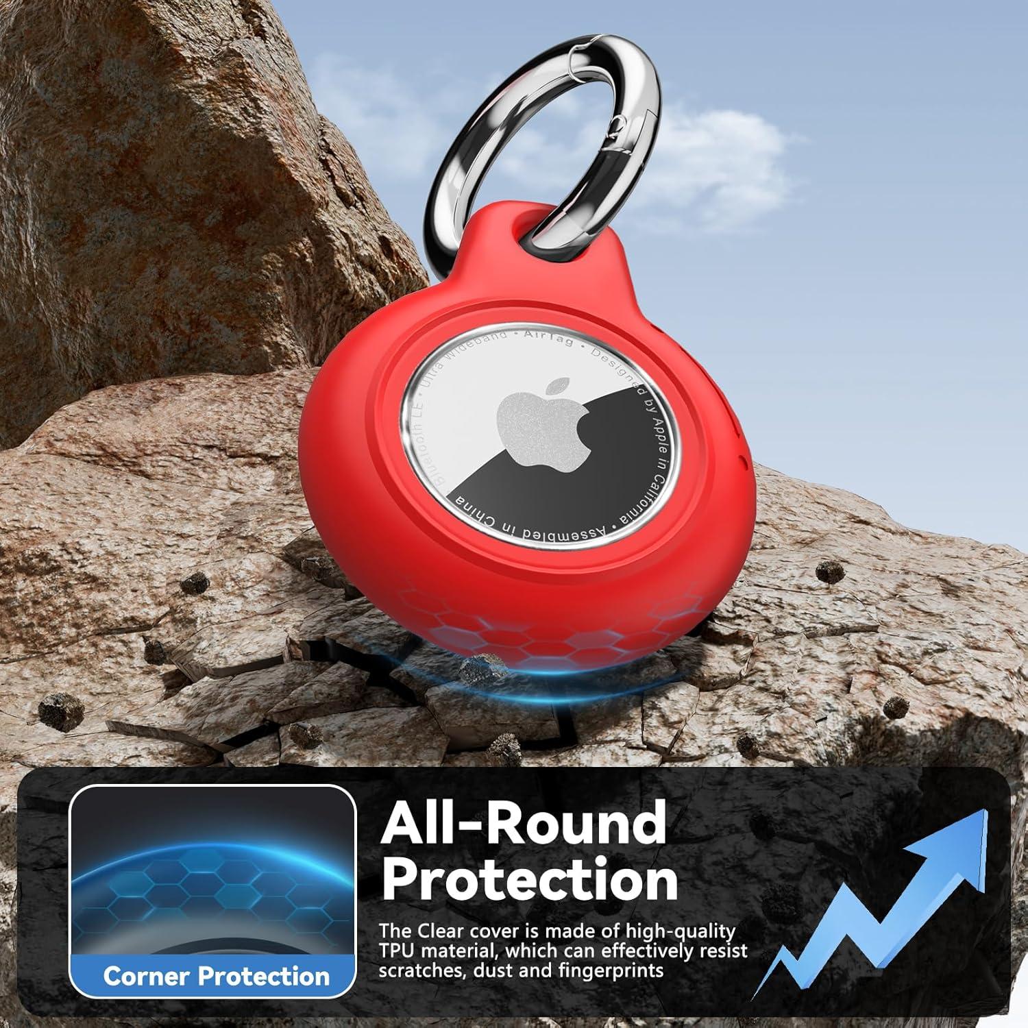 Soporte Impermeable para Apple AirTag - Rojo, Funda Dura