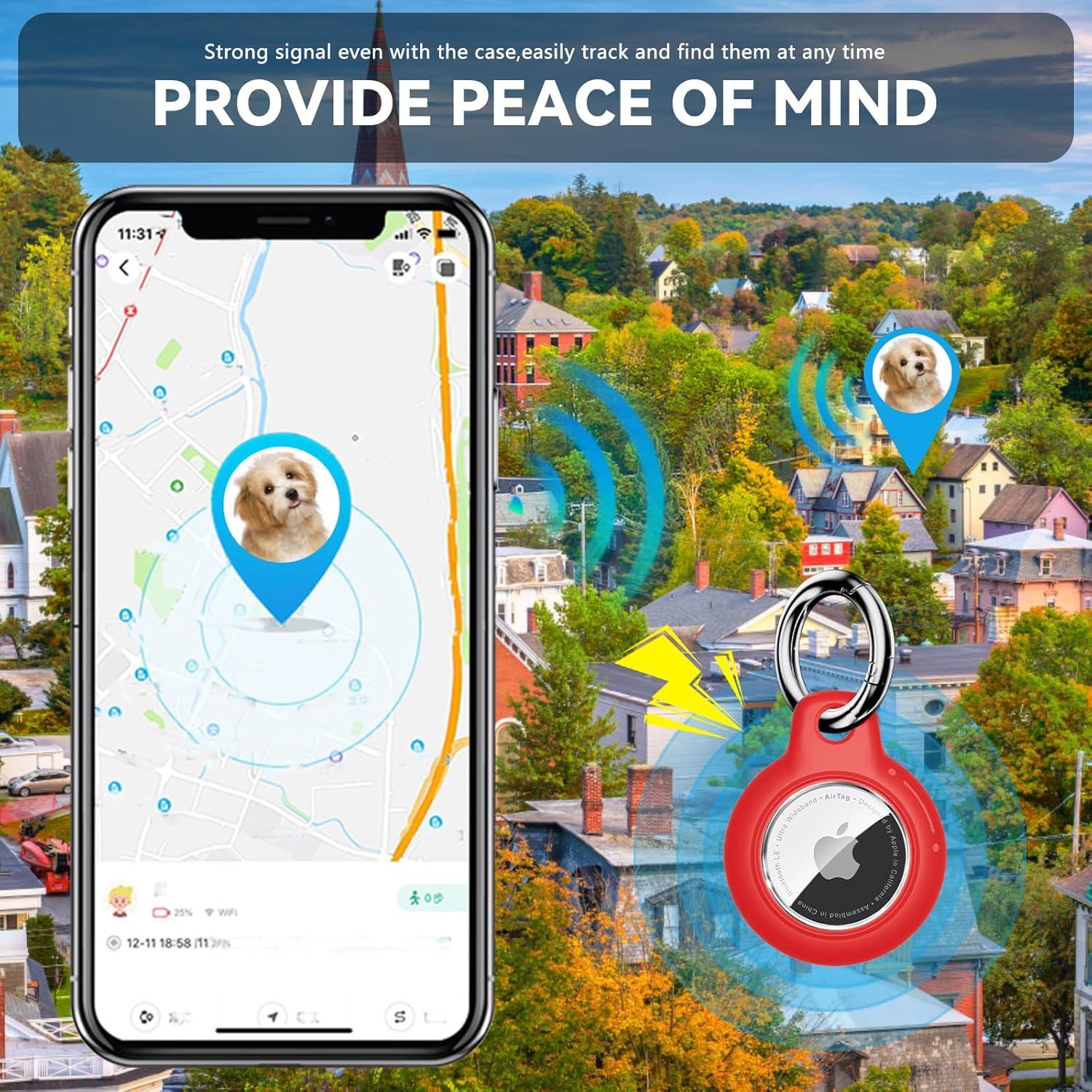 Soporte Impermeable para Apple AirTag - Rojo, Funda Dura