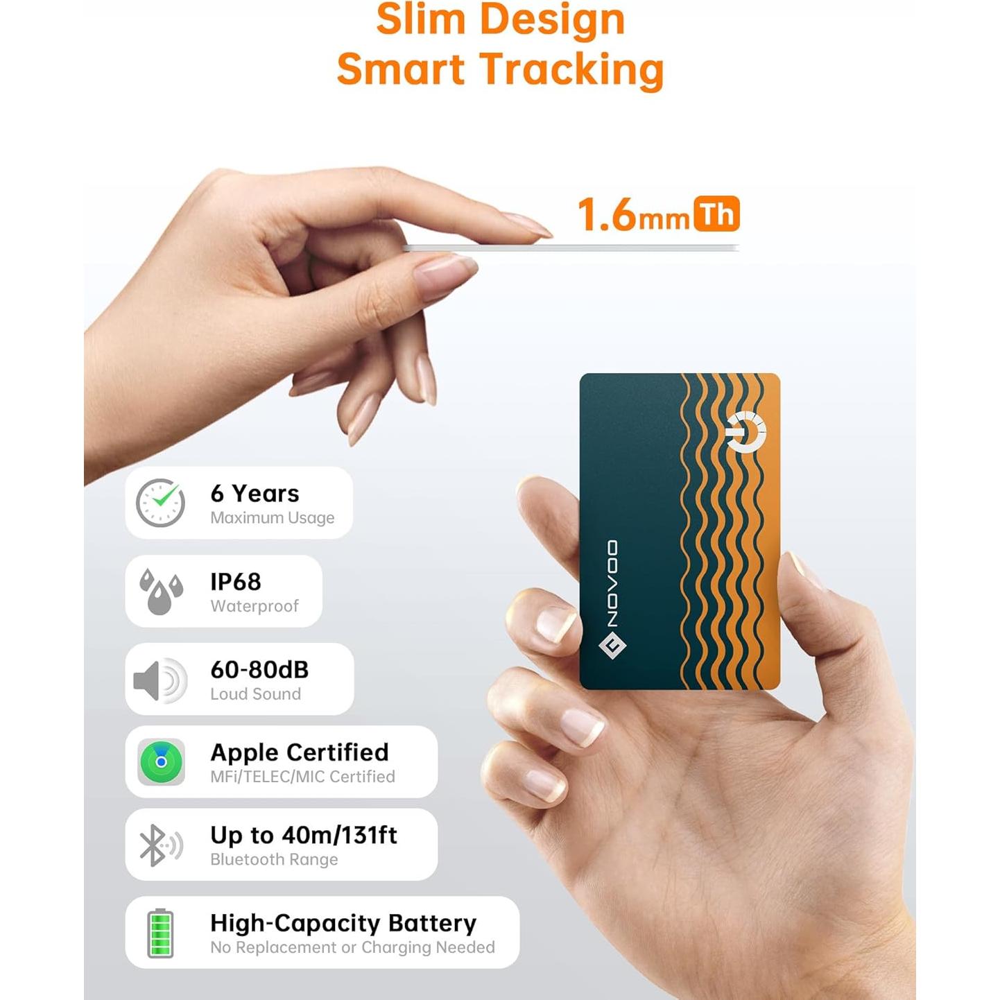 Localizador Bluetooth NOVOO NFC2-207C - Tarjeta de Rastreo 1.6mm