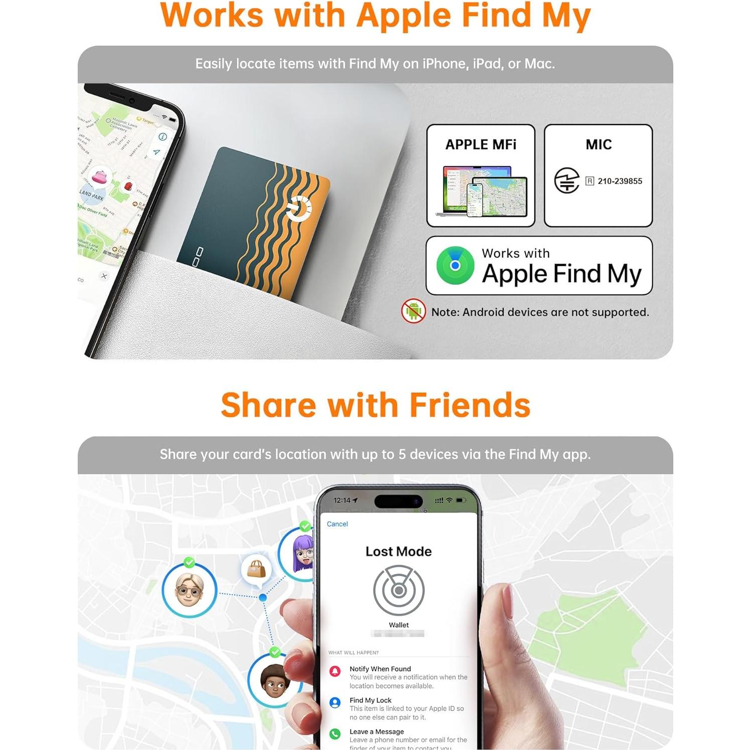 Localizador Bluetooth NOVOO NFC2-207C - Tarjeta de Rastreo 1.6mm
