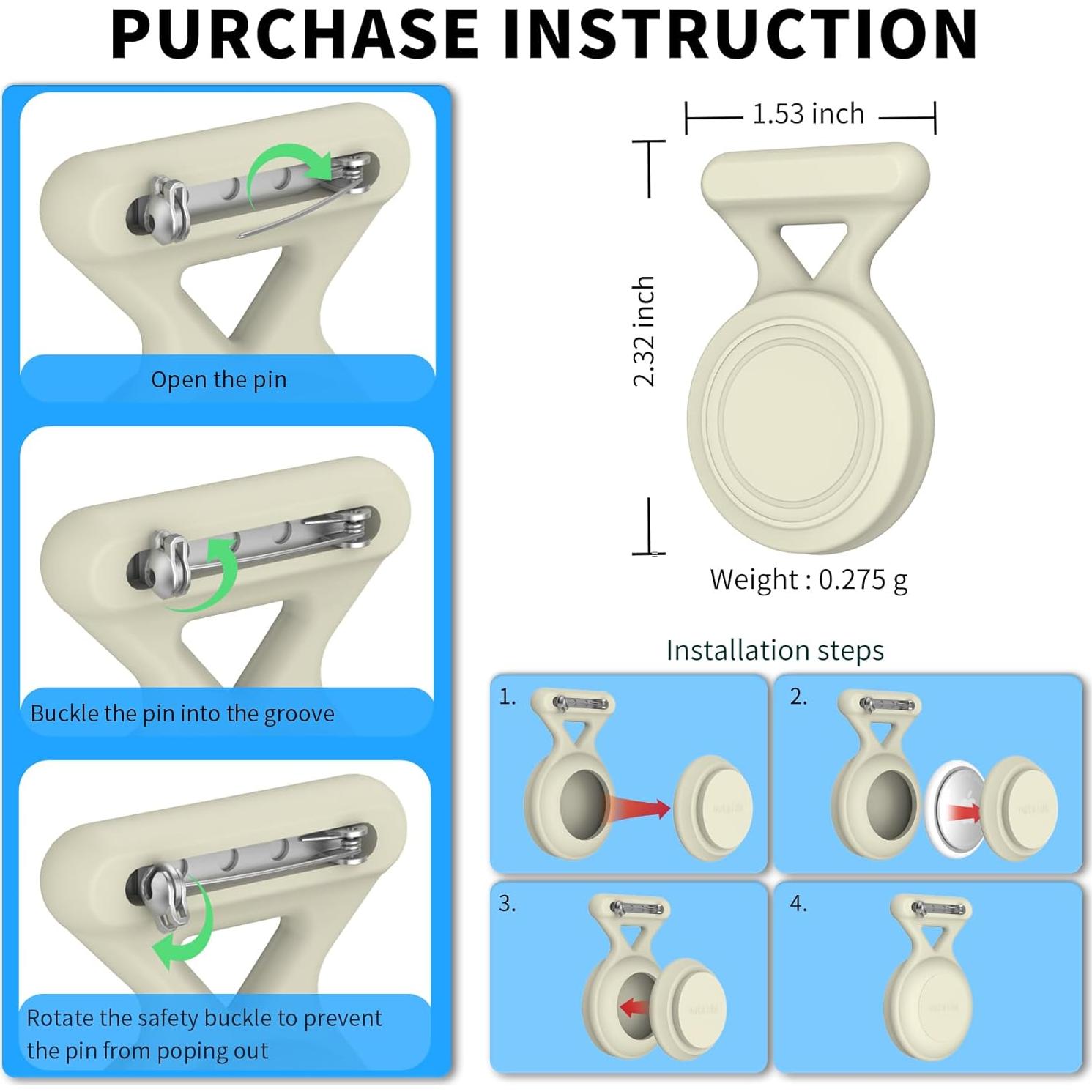 Paquete de 4 Soportes Impermeables para Airtag AGENTNANO