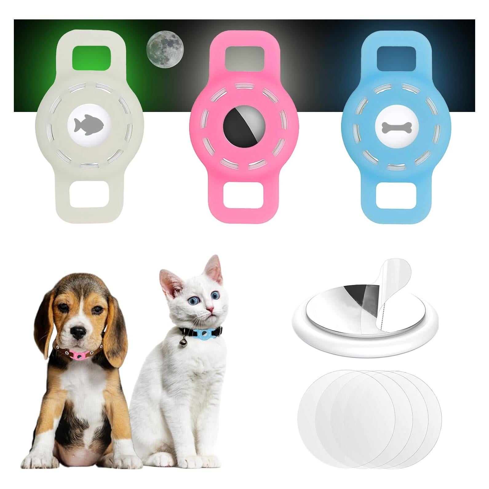 Soporte para collar de gato AirTag Fretime 3 unidades Silicona