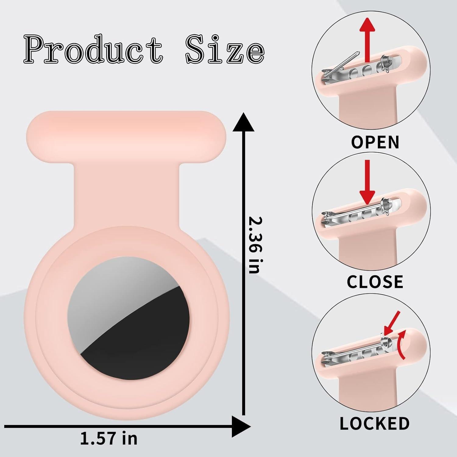 Paquete de 2 fundas de silicona para AirTag Apple - Rosa y Gris