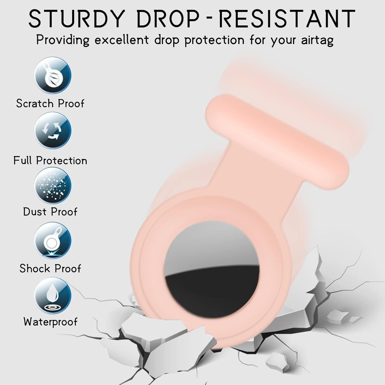 Paquete de 2 fundas de silicona para AirTag Apple - Rosa y Gris
