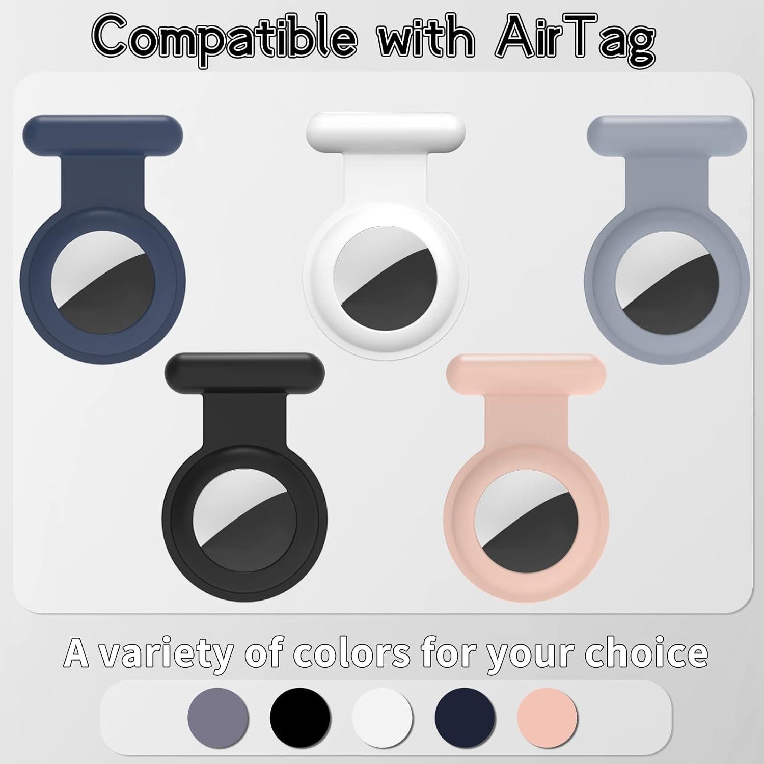 Paquete de 2 fundas de silicona para AirTag Apple - Rosa y Gris