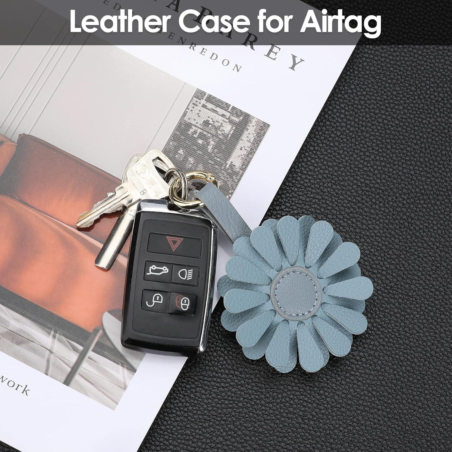 Funda de AirTag de Cuero PU Floral Apple - 2 Piezas