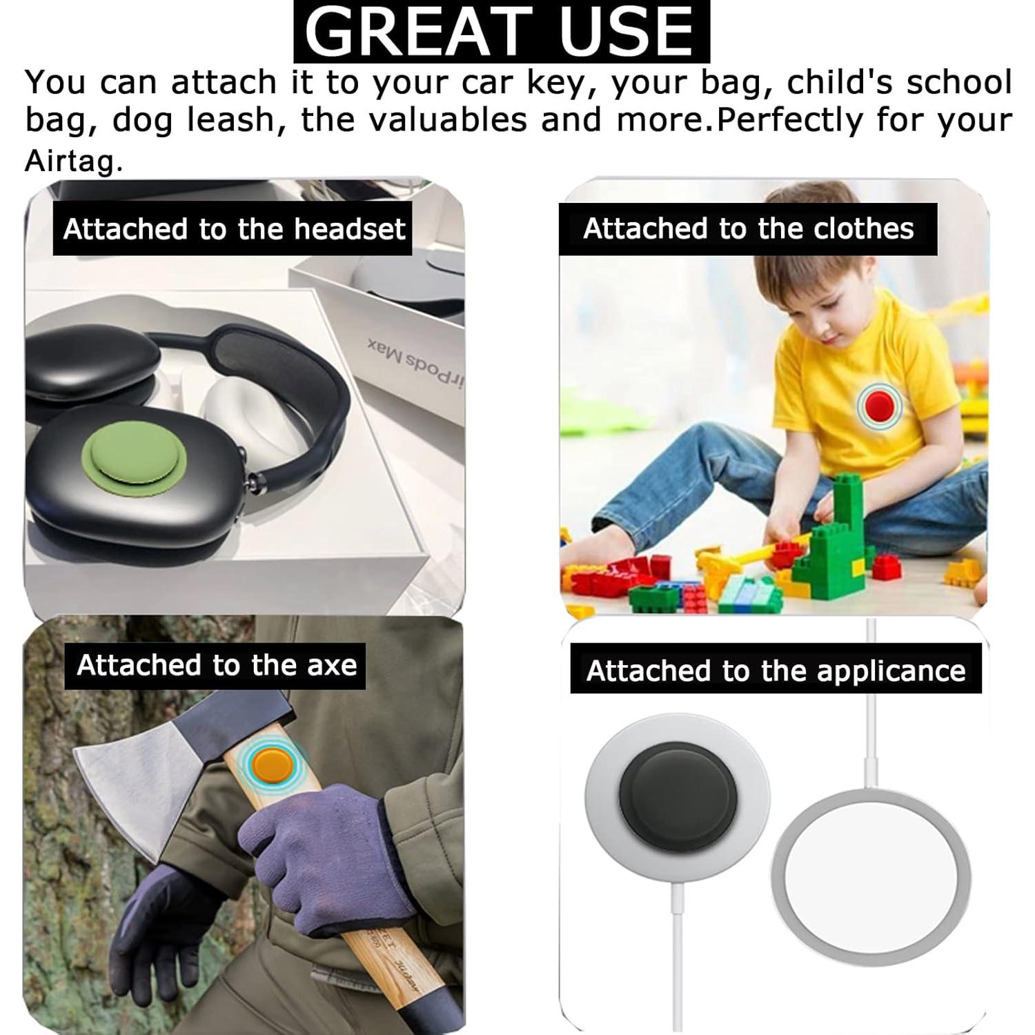 Funda de Silicona para Apple AirTag - Pack de 4 Negros