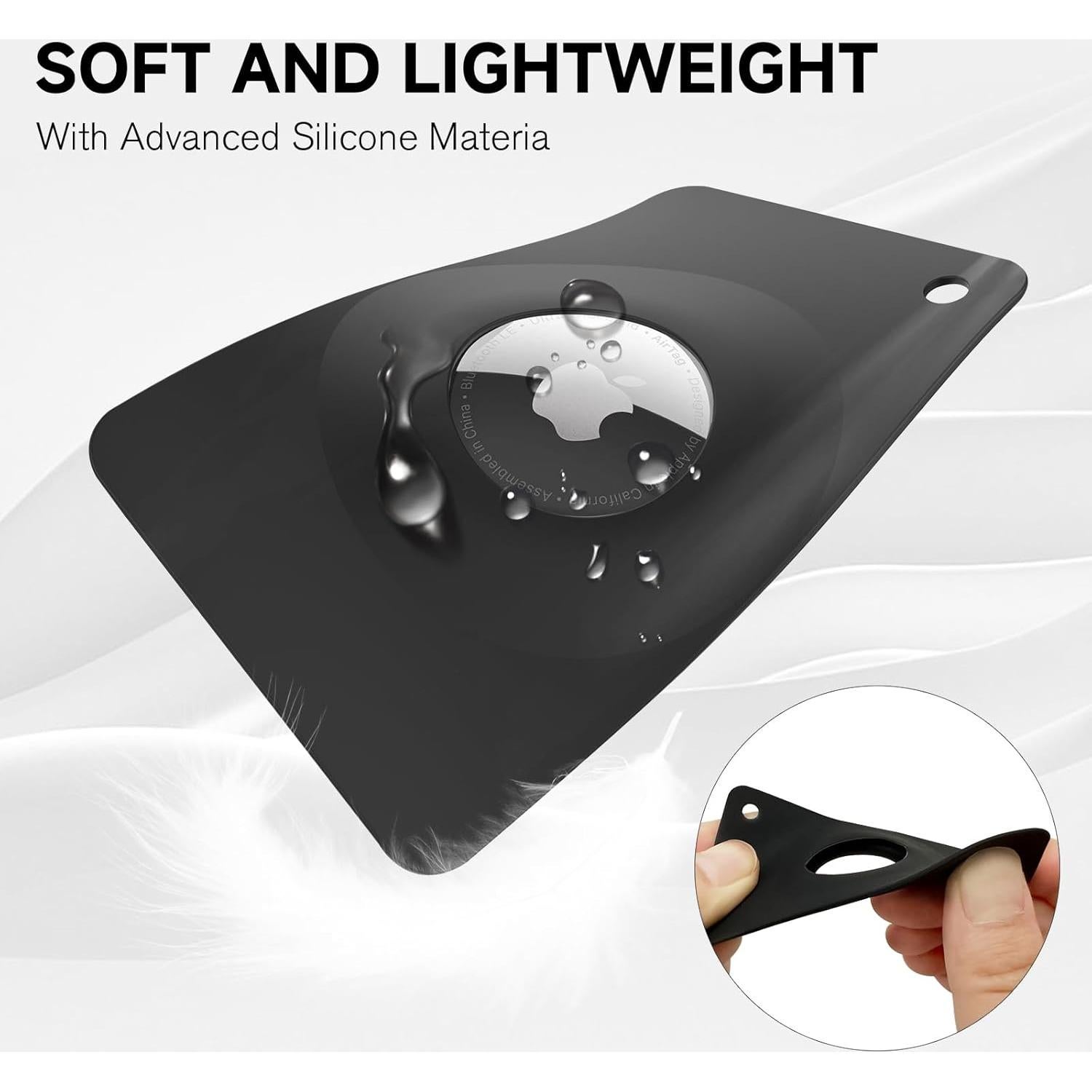 Soporte de Tarjeta Slim QYQa para Airtag - Negro y Blanco