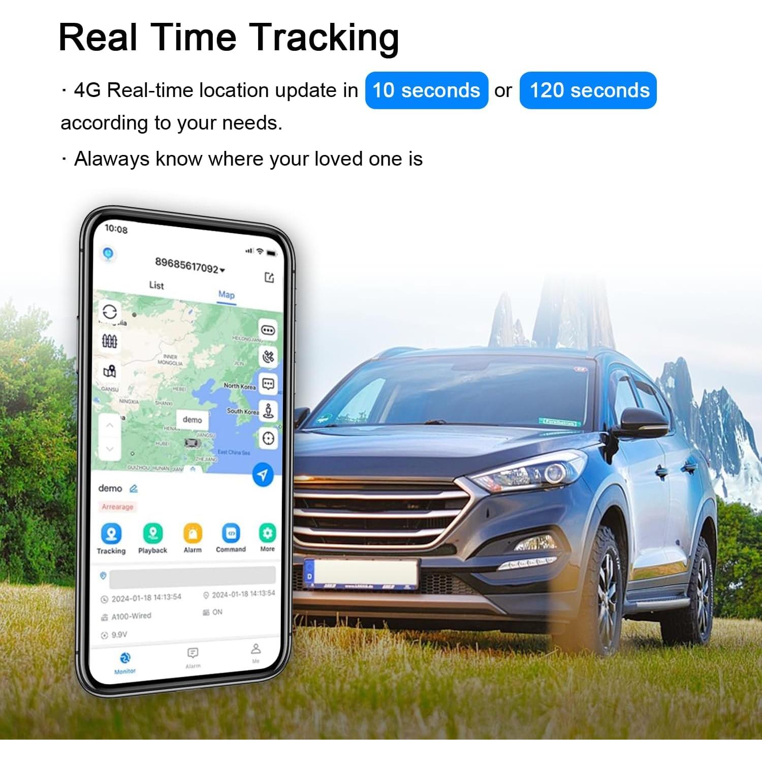 Rastreador GPS 4G Wanwaytech S20 Oculto con Imán Fuerte