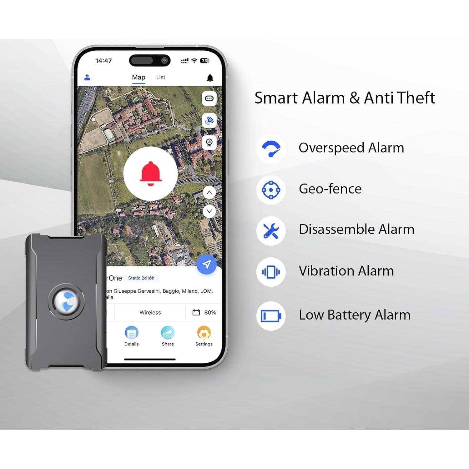Rastreador GPS 4G Wanwaytech S20 Oculto con Imán Fuerte