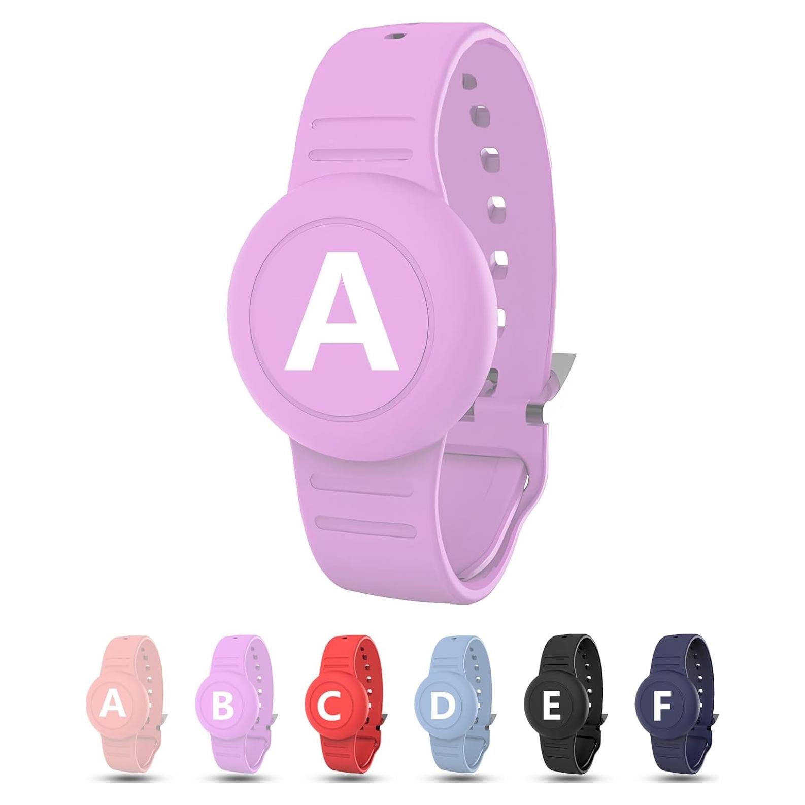 Pulsera AirTag Impermeable Tyanuzz para Niños Púrpura