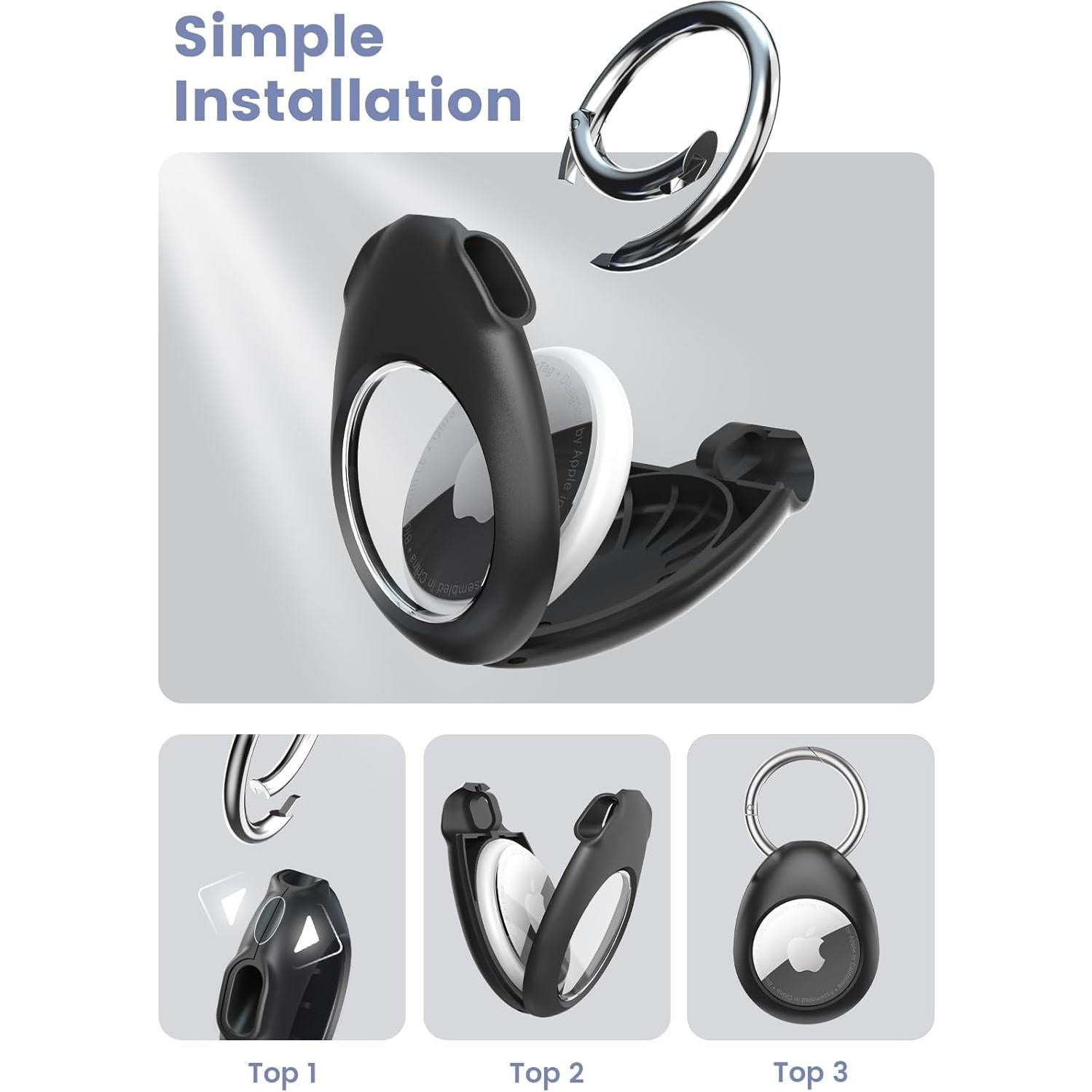 Soporte Airtag Pnitri Paquete de 4 Funda Antideslizante