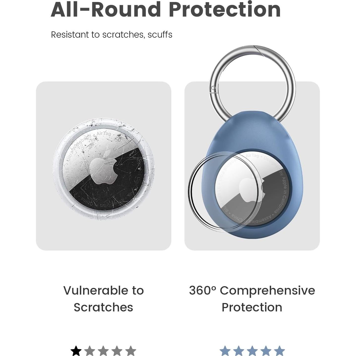 Soporte Airtag Pnitri Paquete de 4 Funda Antideslizante