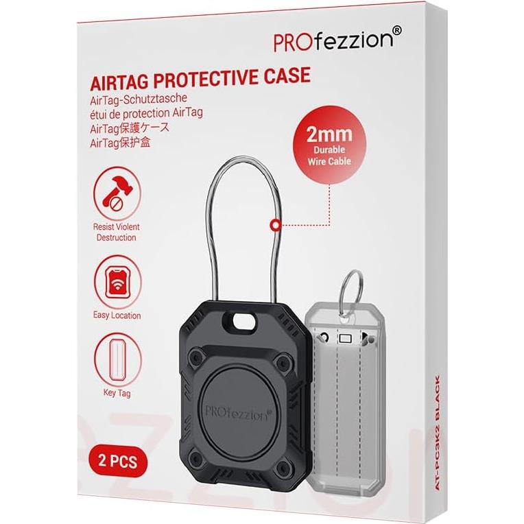 Soporte Duro para Air Tag PROfezzion 2-Pack Negro