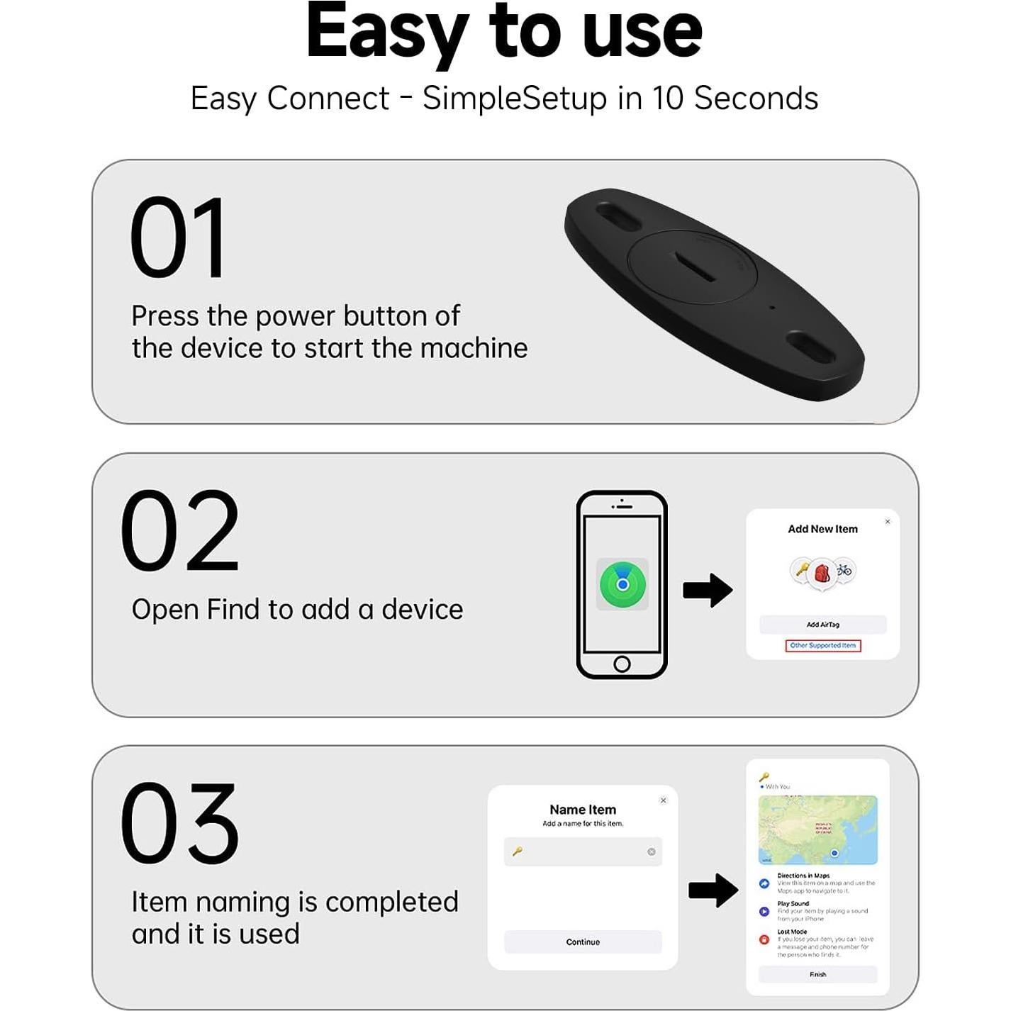 Rastreador de Bicicleta eirix con Apple Find My Impermeable